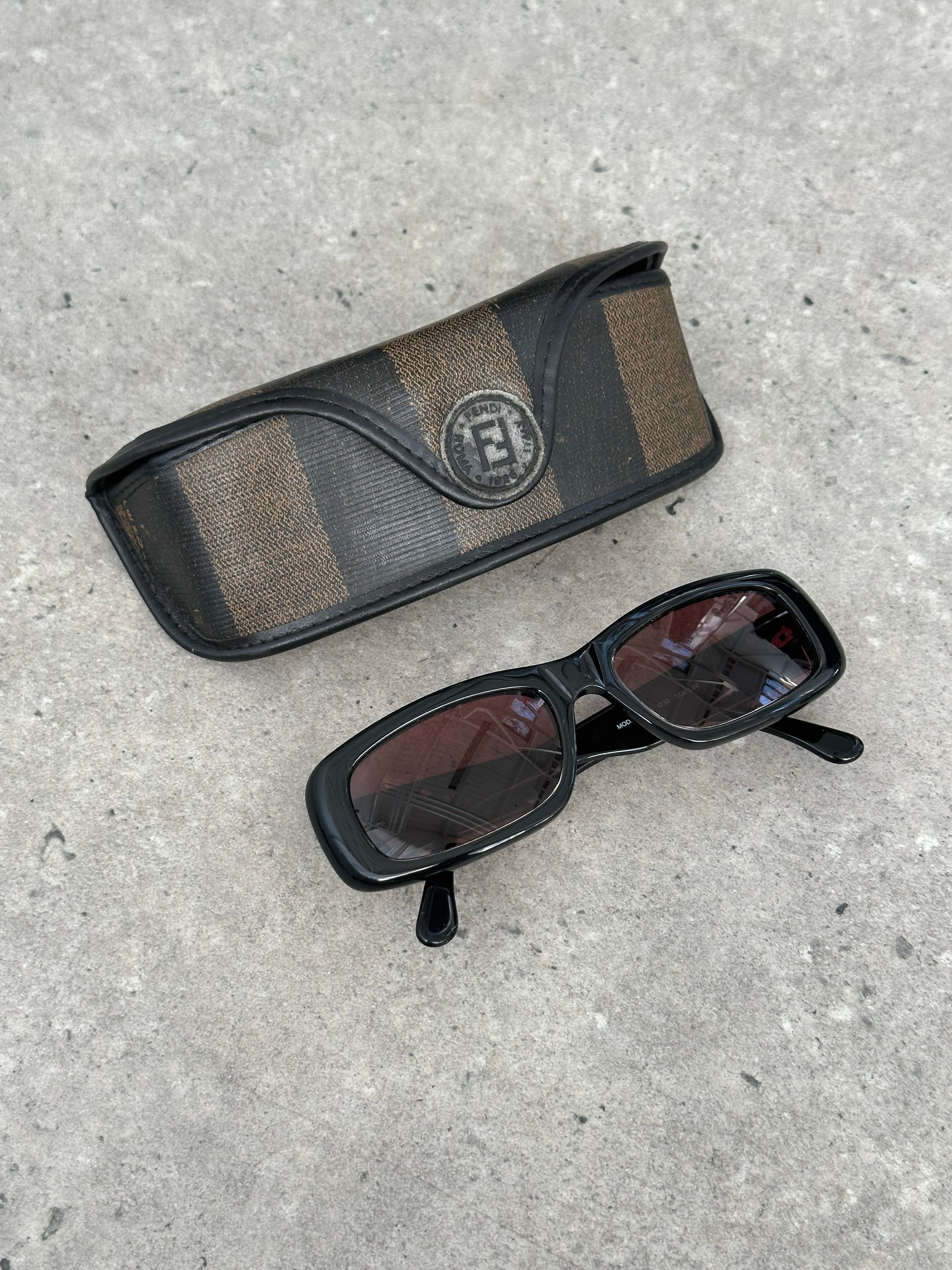 Fendi 1990s Logo Rectangle Sunglasses