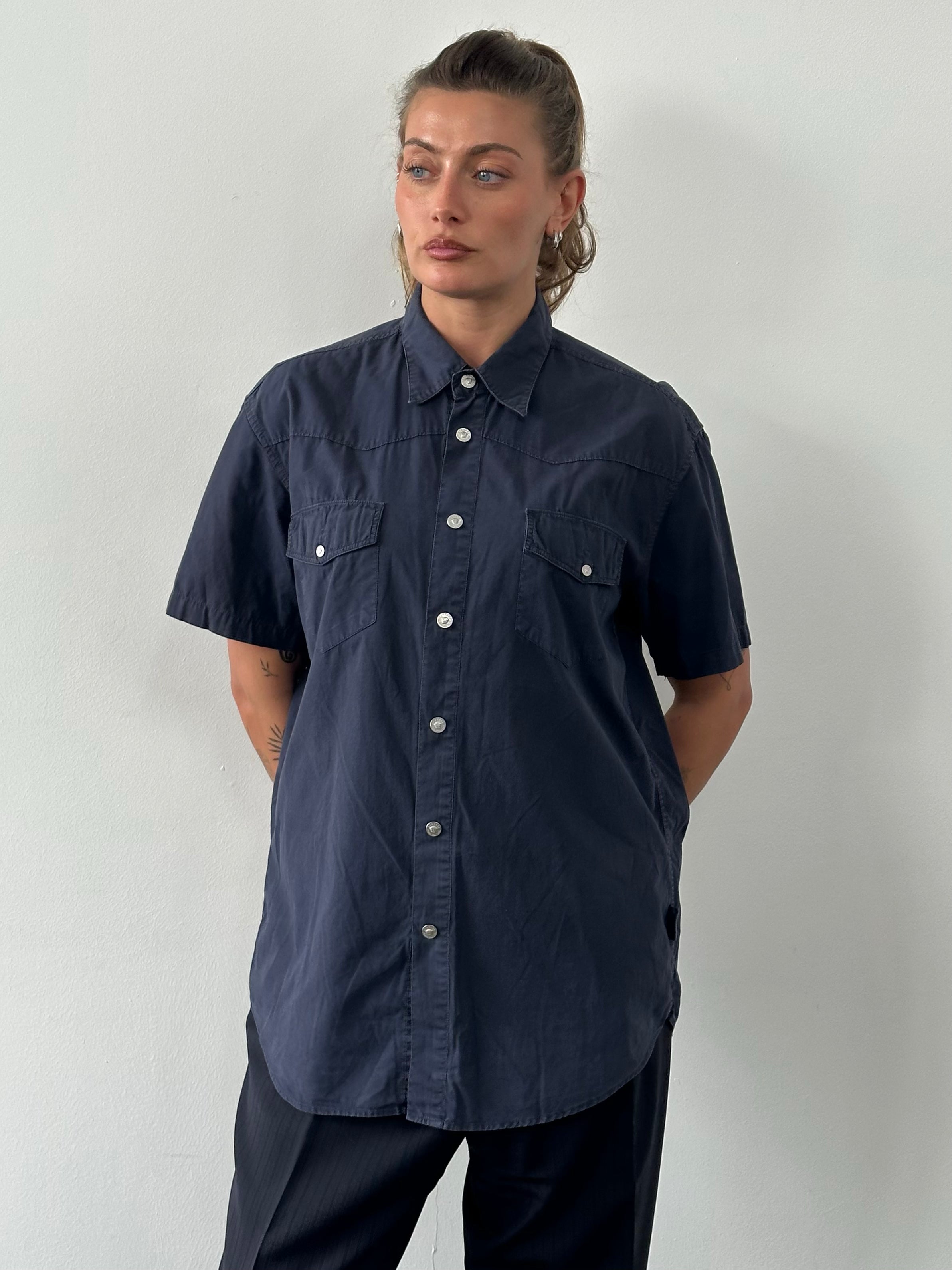 Versace Jeans Couture 1990s Pure Cotton Short Sleeve Shirt - L