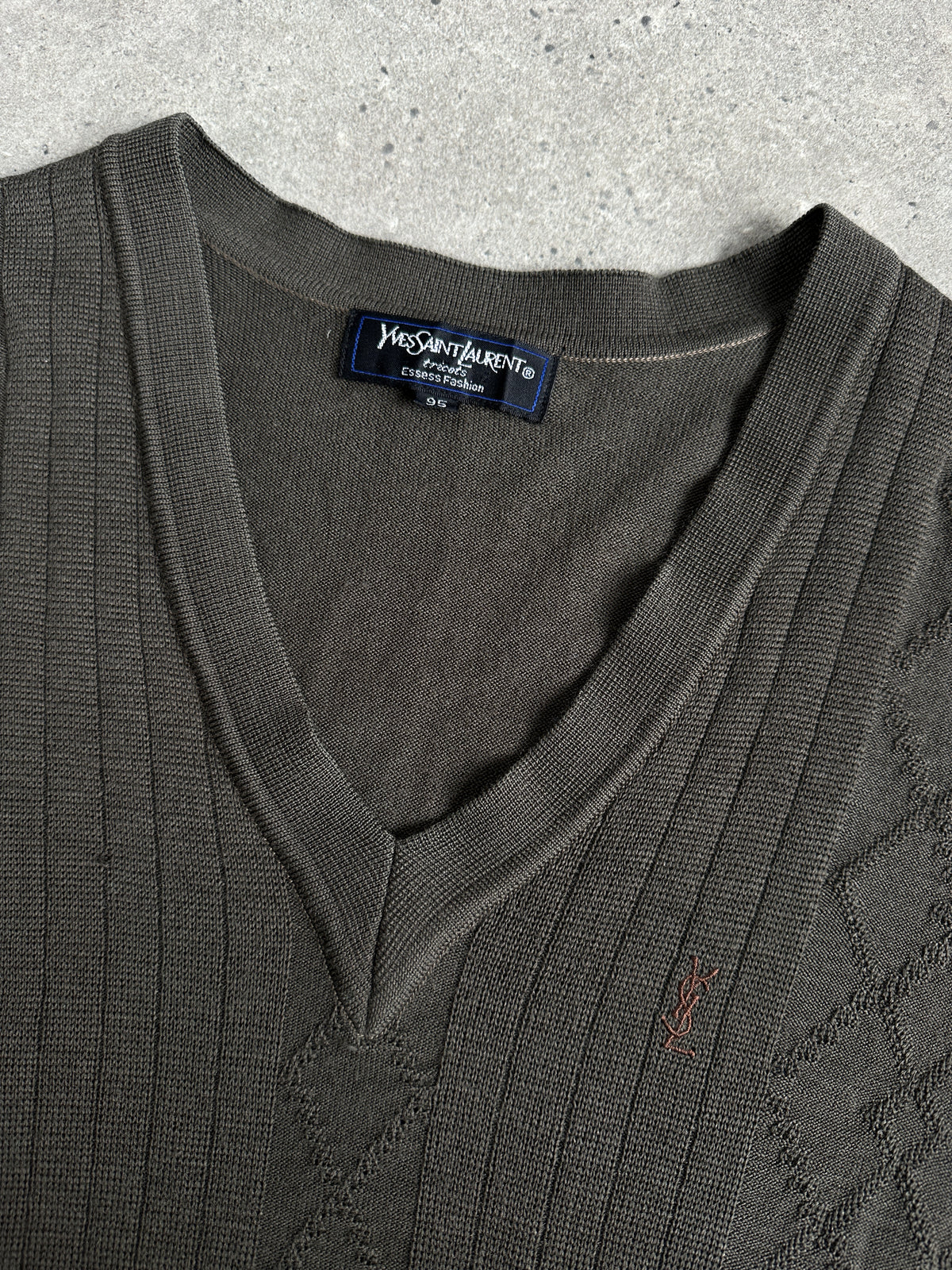 Yves Saint Laurent Tricots 1990s Pure Wool V Neck Jumper - S