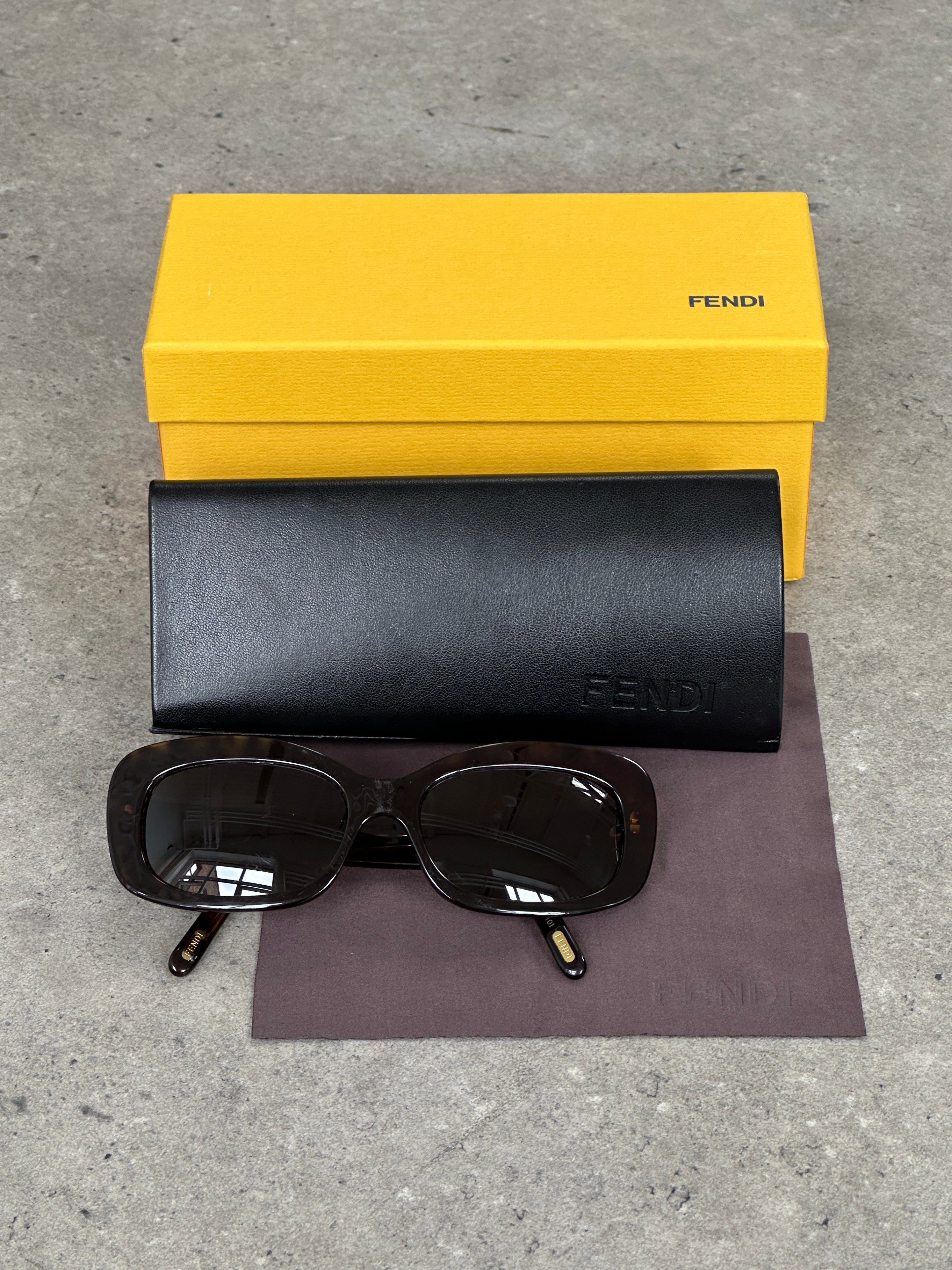 Fendi 2000s Oversized FF Monogram Logo Sunglasses