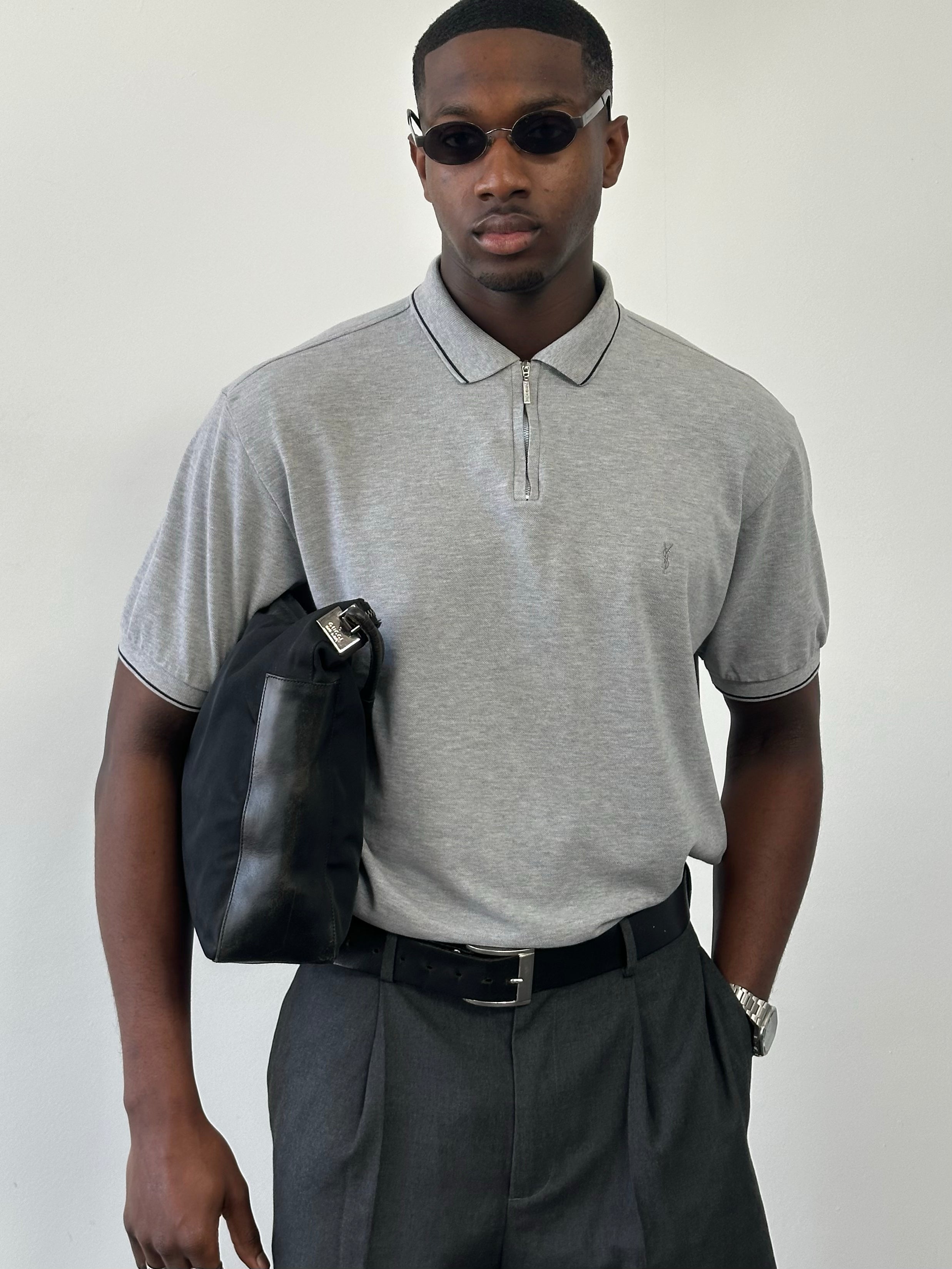 Yves Saint Laurent Pour Homme 2000s Pure Cotton Short Sleeve Polo - L