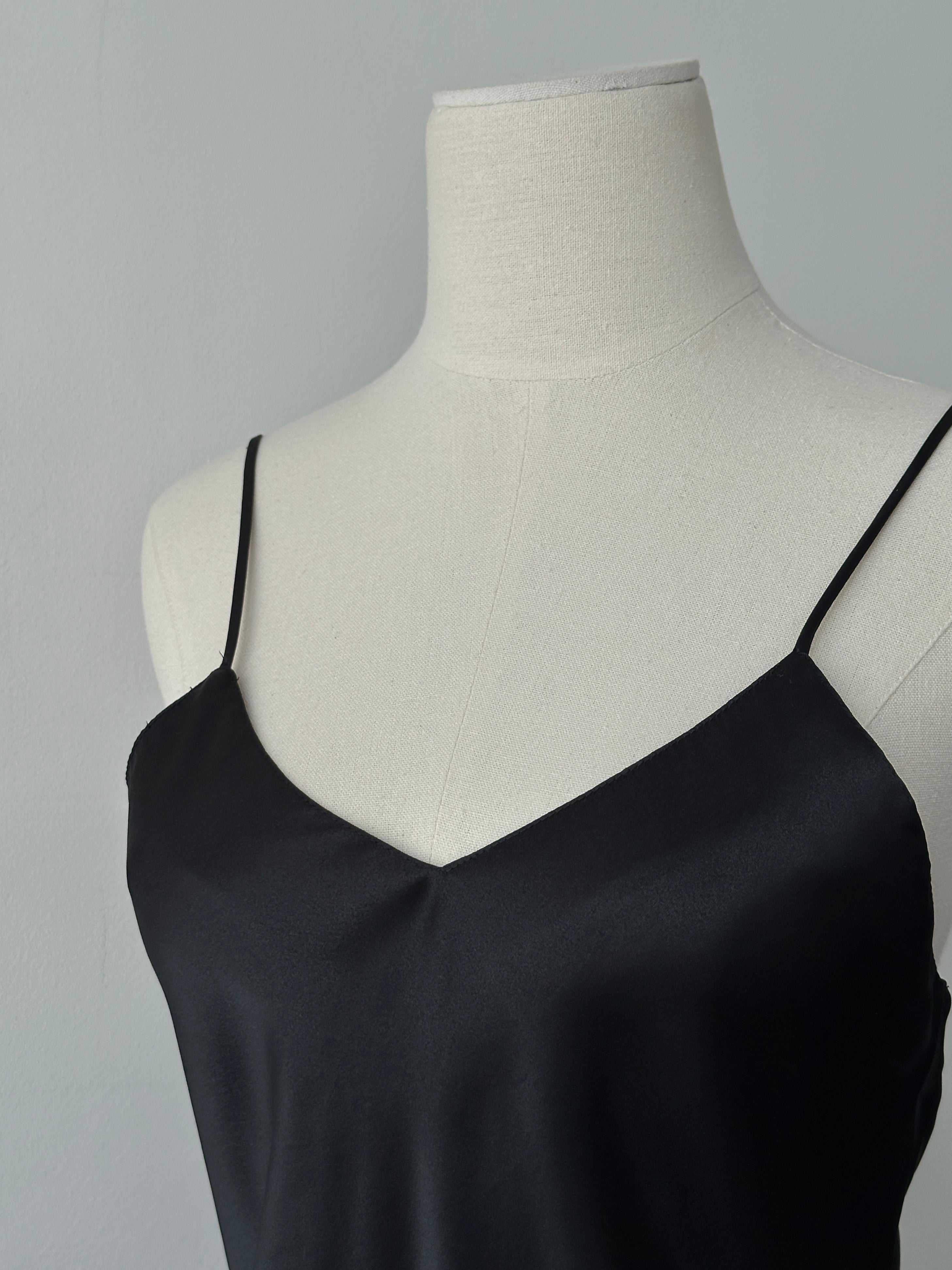 Vintage 1990s Satin Ruffle Mini Slip Dress - XS