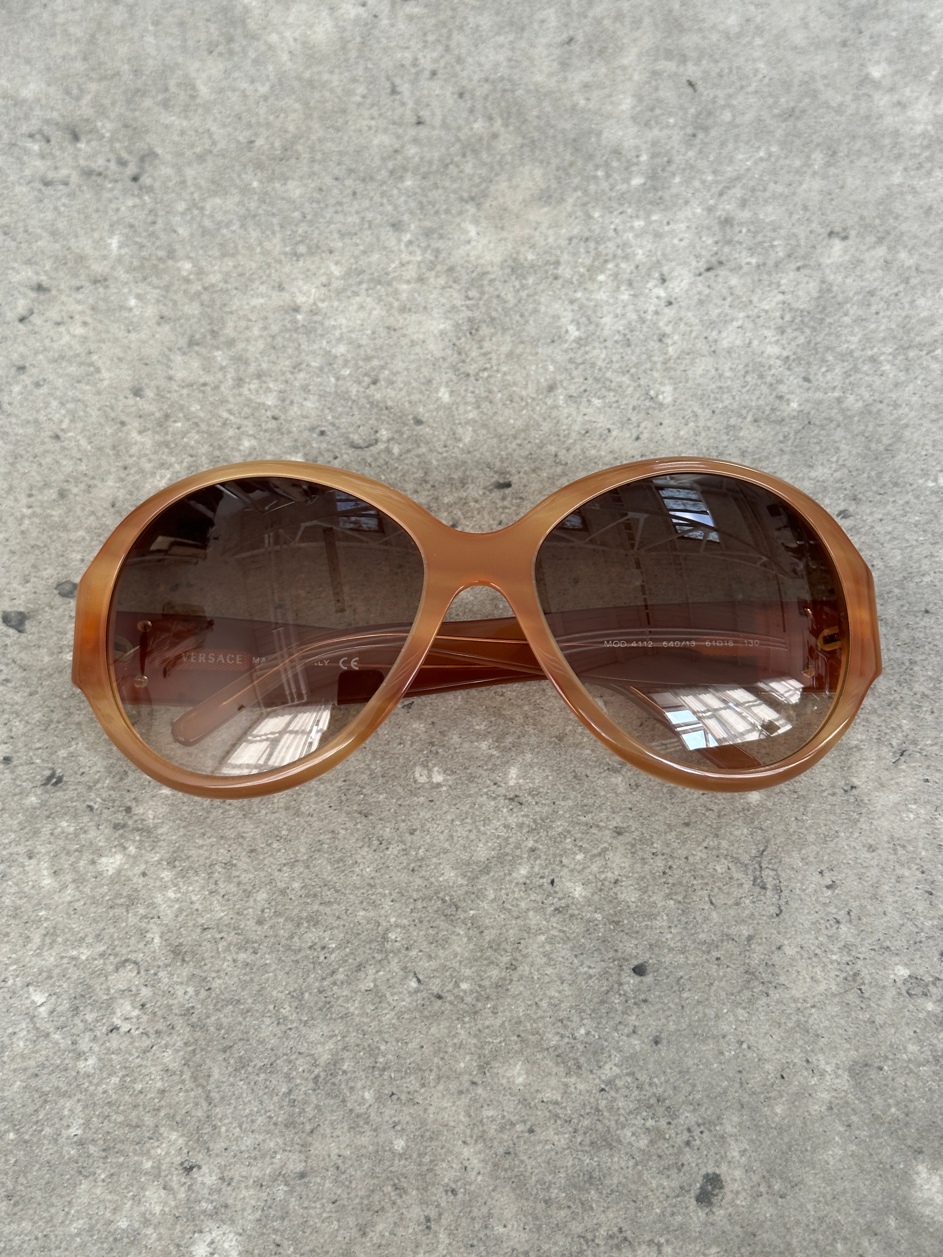 Versace 2000s Oversized Round Medusa Logo Sunglasses