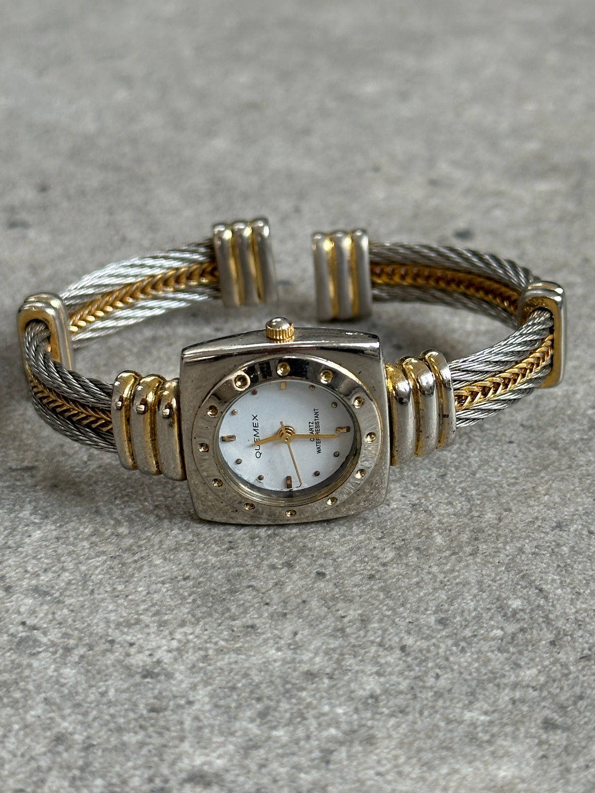 Vintage 1980s Two Tone Quartz Bracelet Watch