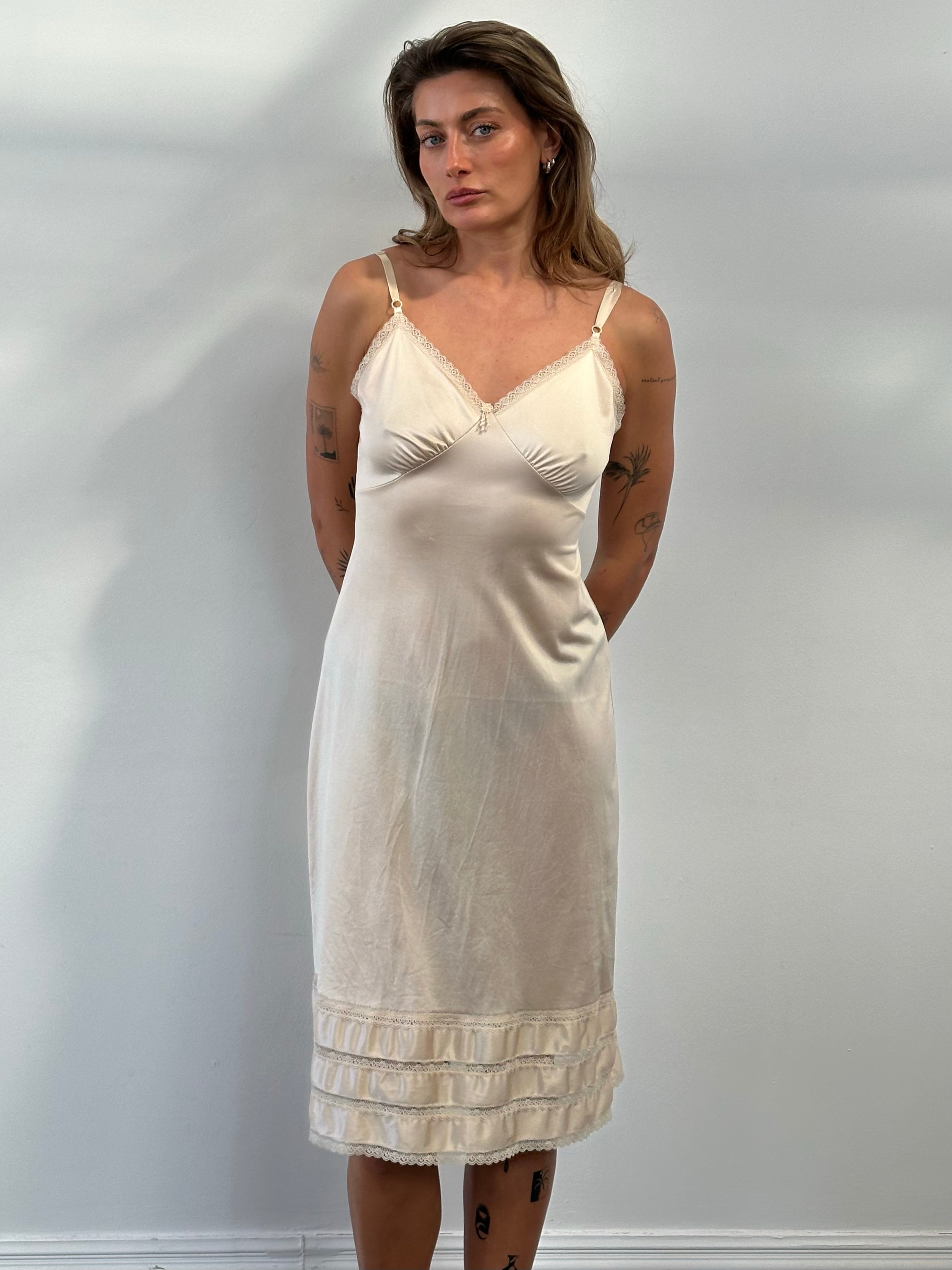 Vintage 1990s Lace Slip Dress - M
