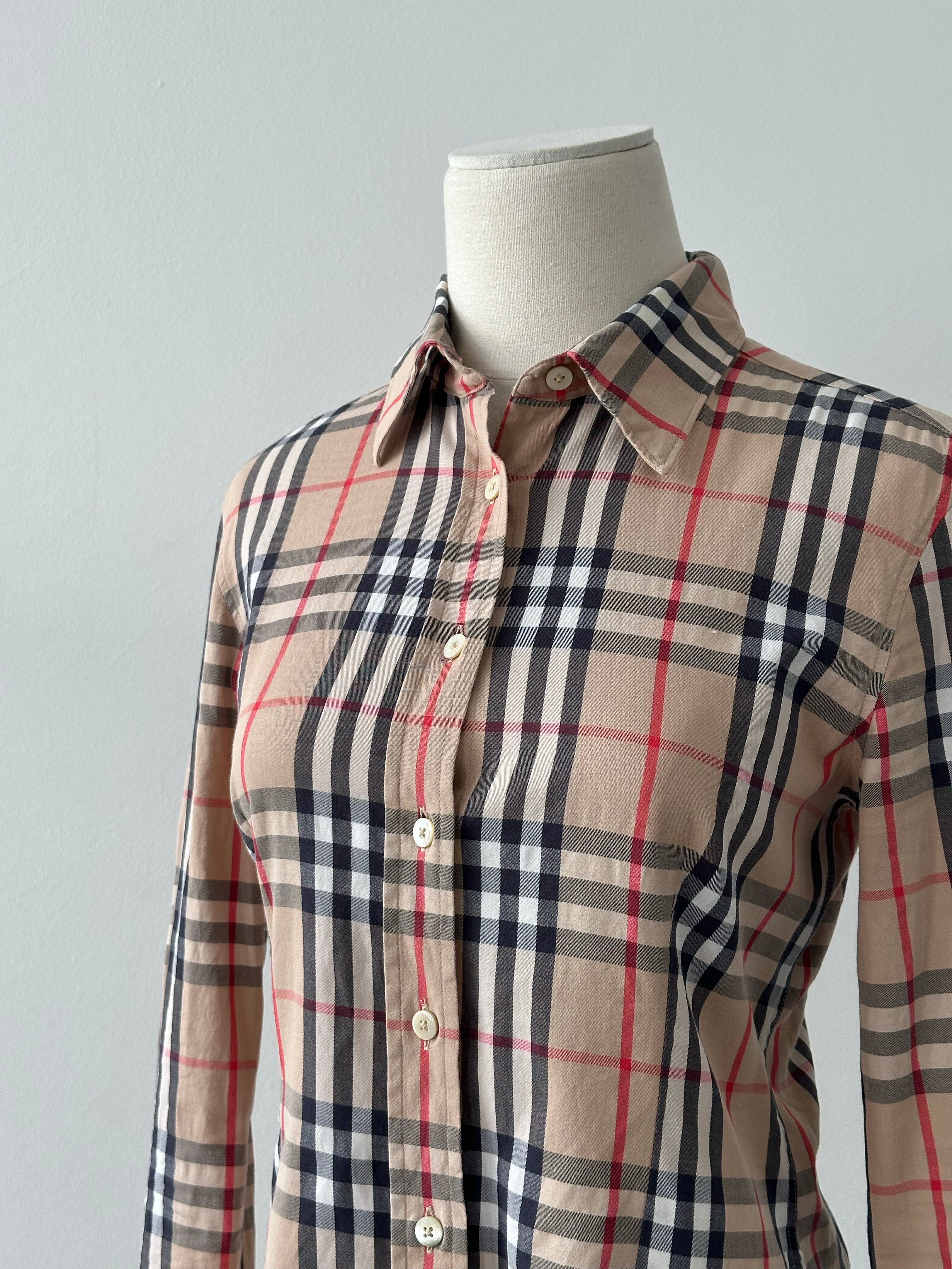 Burberry London 2000s Cotton House Check Shirt - XS/S