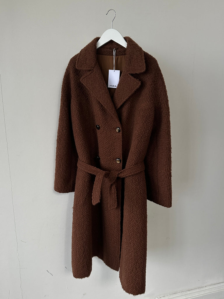 Italian Vintage Mohair Wool Double Breasted Belted Coat - S/M - SYLK