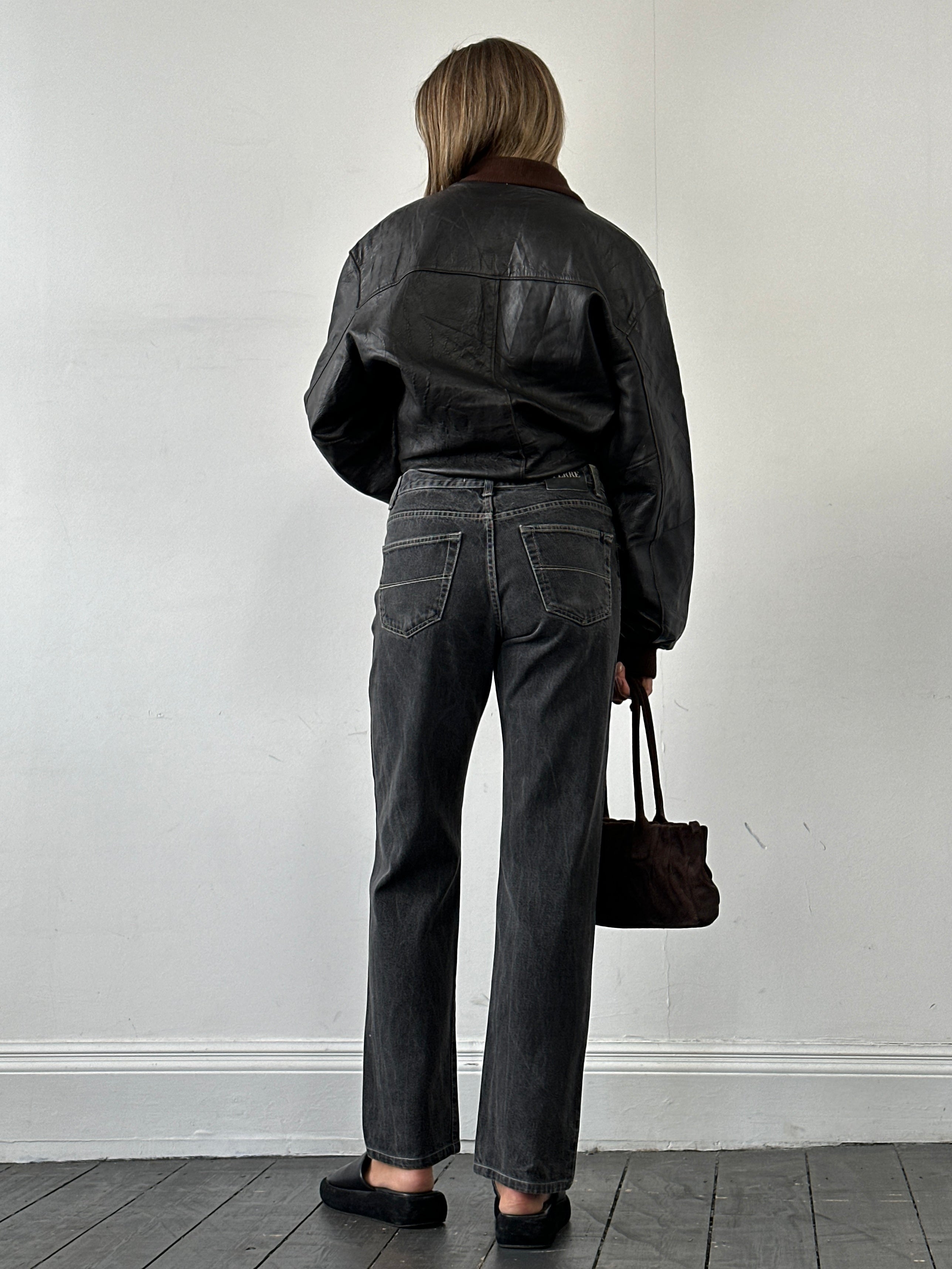 Gianfranco Ferré high waisted straight leg denim jeans in W30, showcasing classic blue denim with clean stitching and a fitted waist.