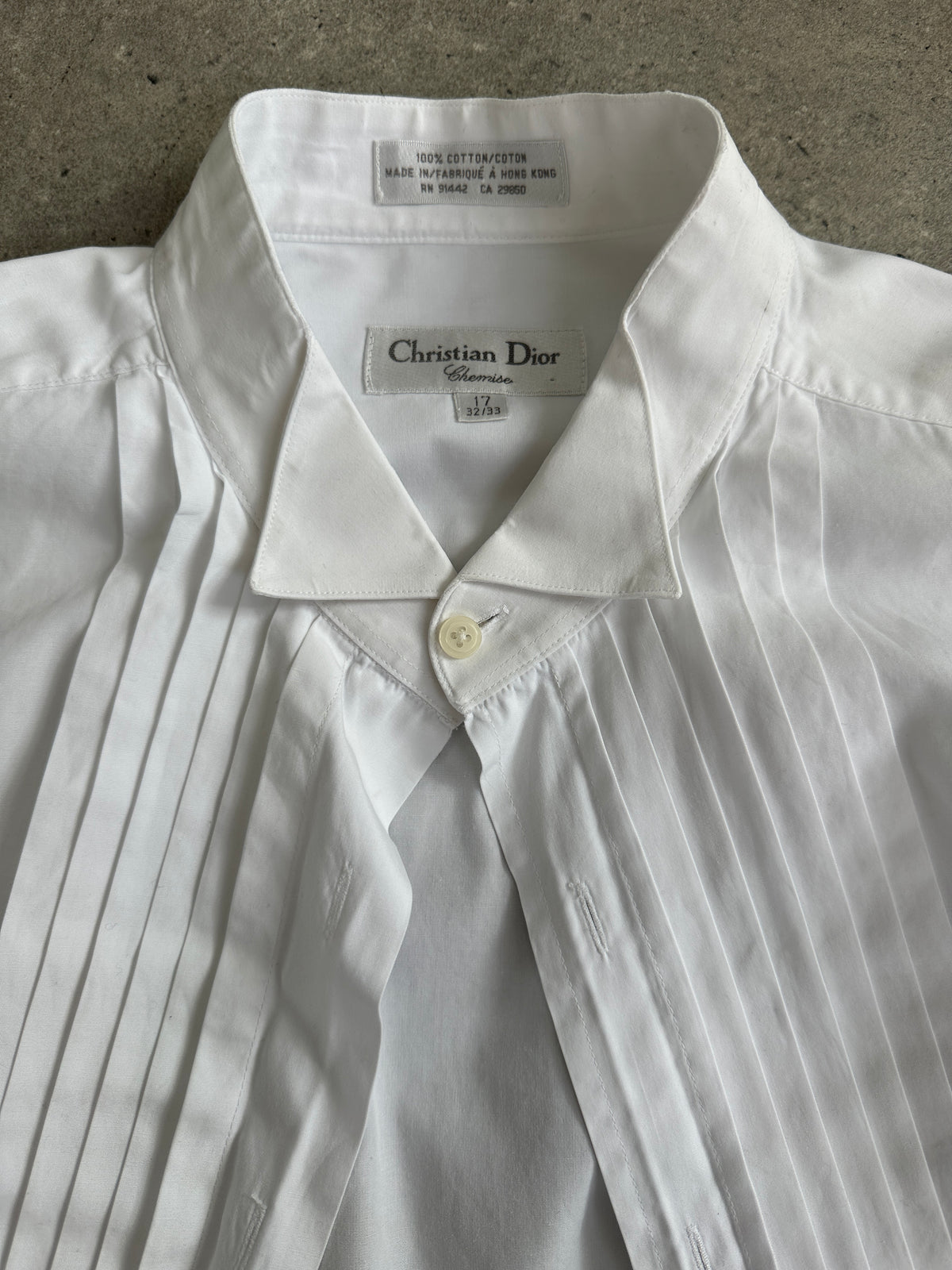 Christian Dior Chemise 1990s Pure Cotton Tuxedo Shirt - XL