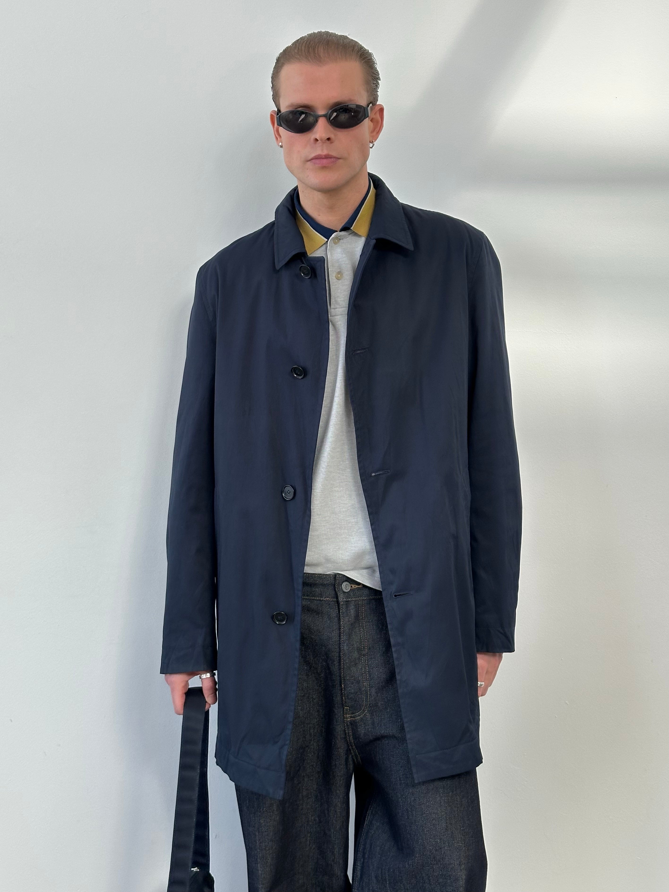 Hugo Boss 2000s Cotton Water Repellant Trench - L
