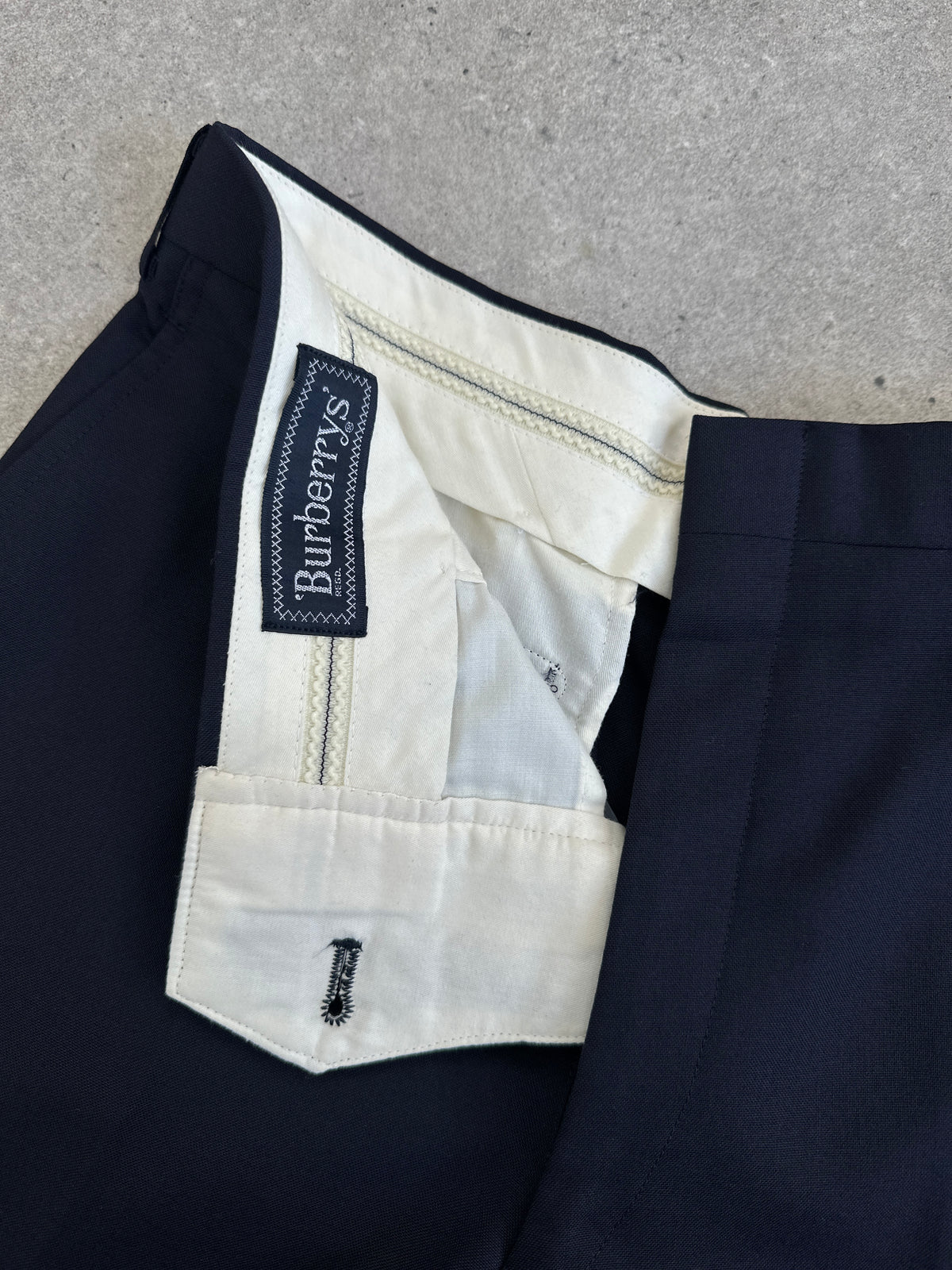 Burberry 1990s Pure Wool Straight Leg Trousers - W30