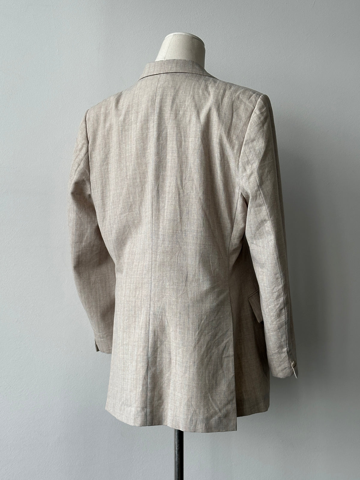 Yves Saint Laurent 1980s Wool Stripe Single Breasted Blazer - M