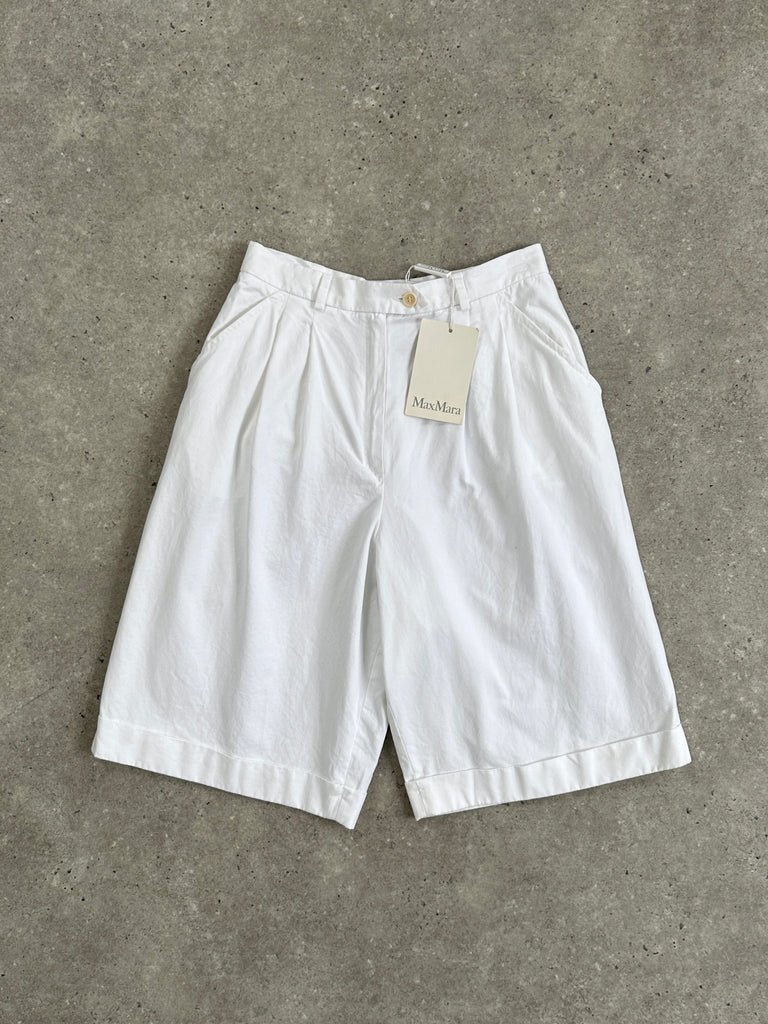 Max Mara Pure Cotton High Waisted Bermuda Shorts - W26 - SYLK