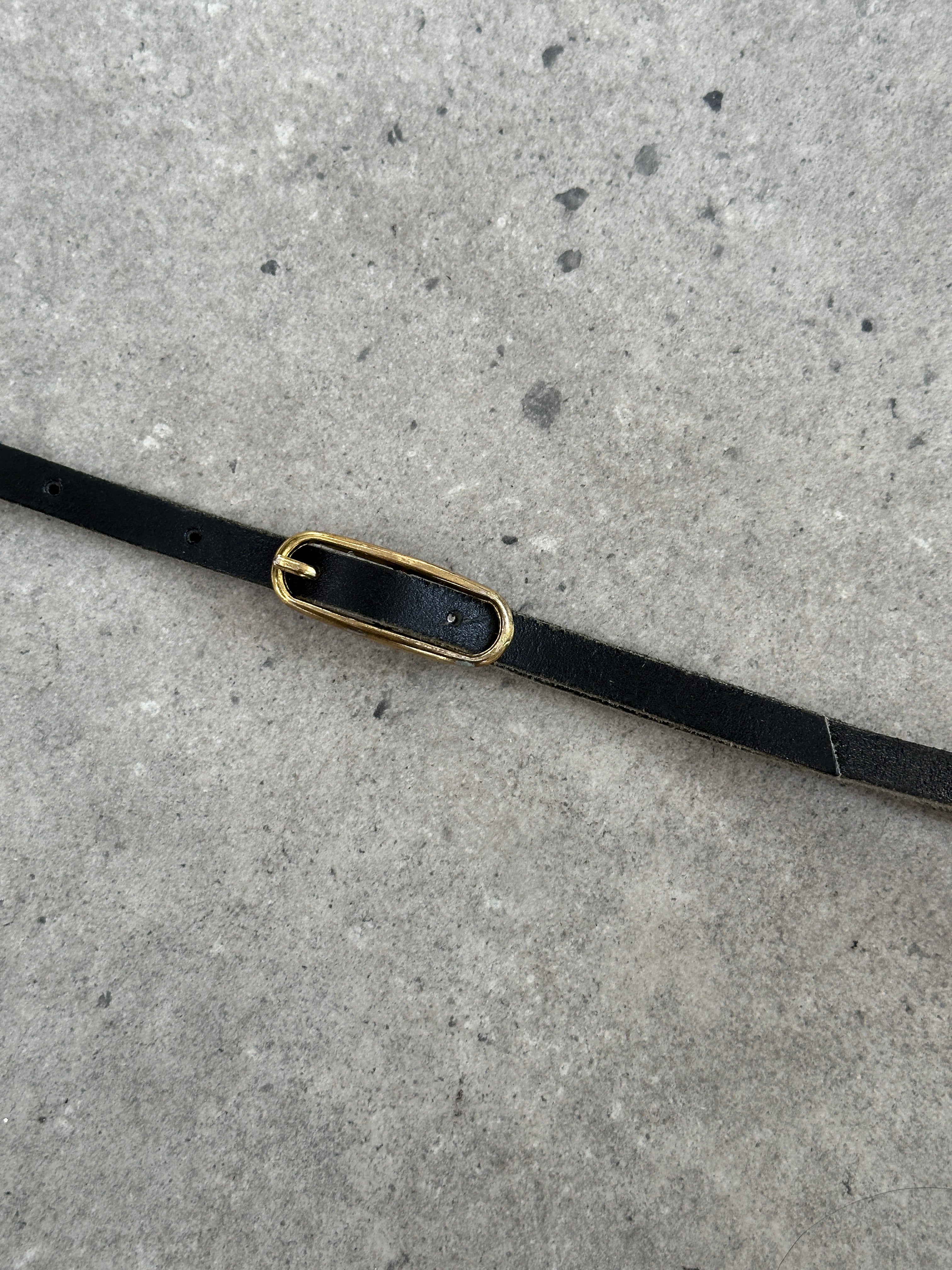 Vintage 1990s Leather Skinny Belt - W27-30