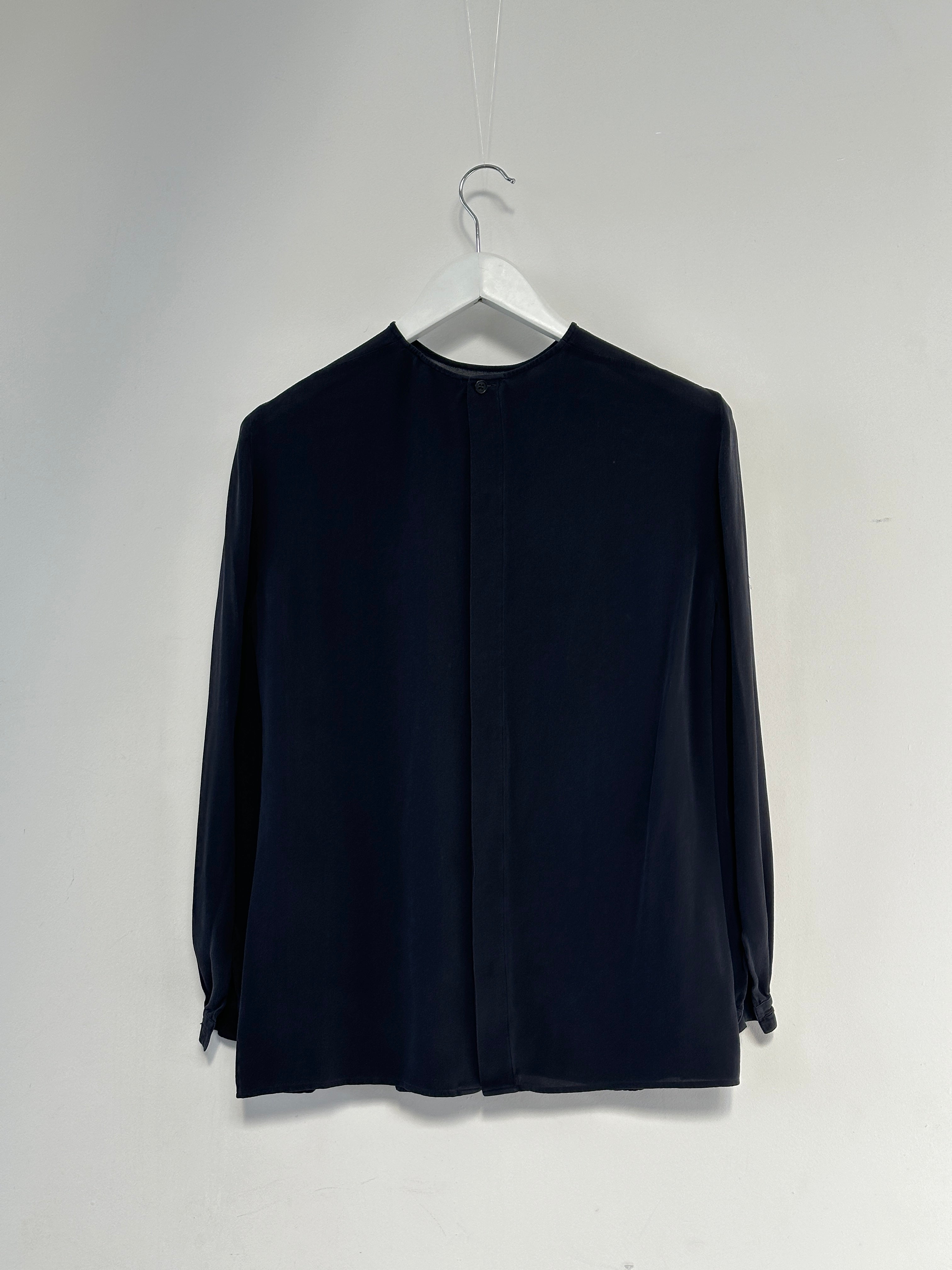 Giorgio Armani Black Label Silk Button Back Top - S - SYLK