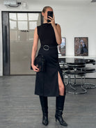 Vintage 1990s Pleated Midi Skirt - W26 - SYLK