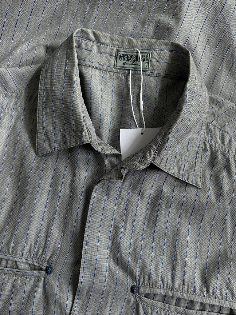 Gianni Versace Pinstripe Pure Cotton Shirt - L - SYLK