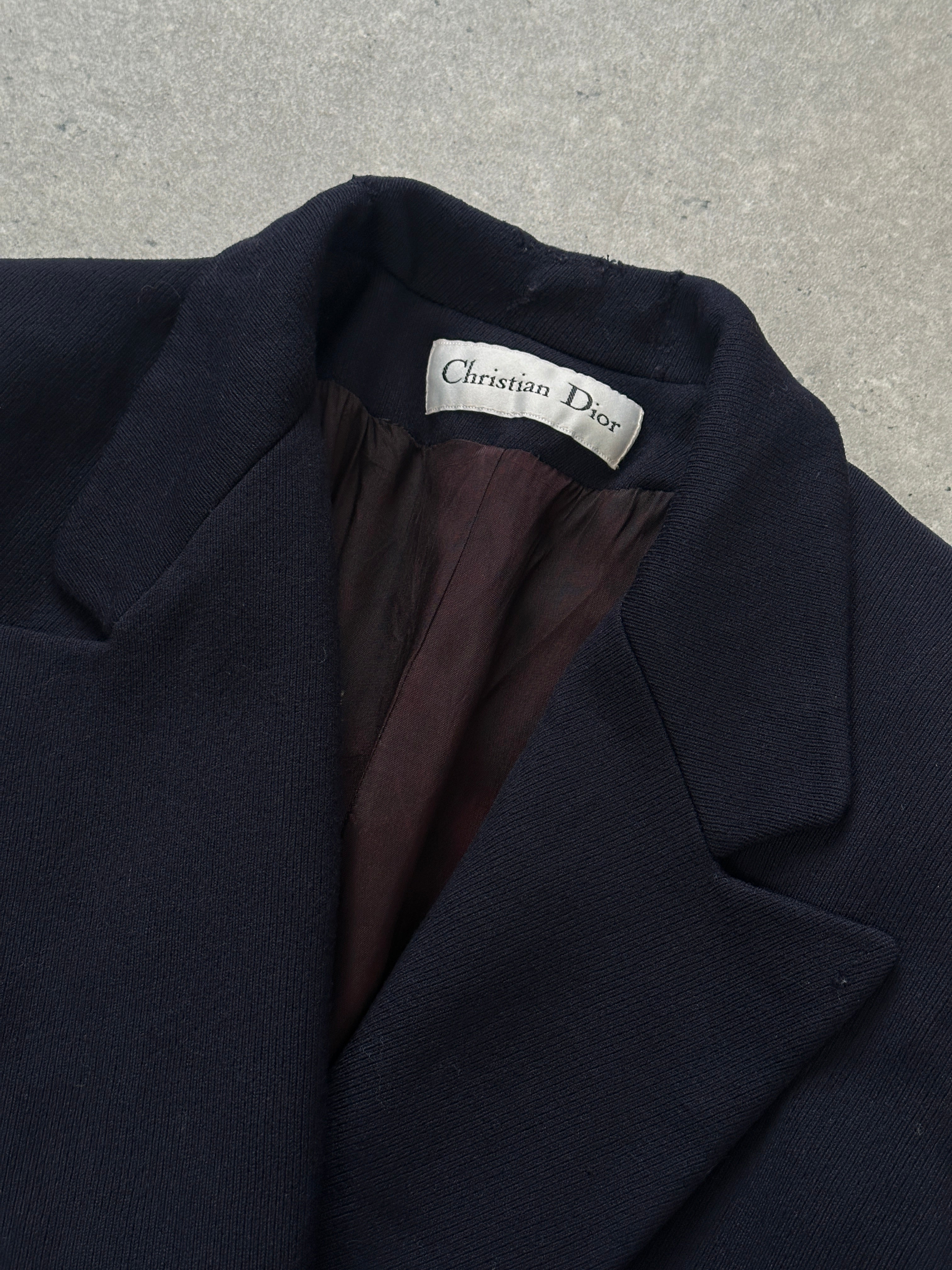 Christian Dior 1980s pure wool double-breasted coat in size small, classic tailored design with wide lapels and button details.