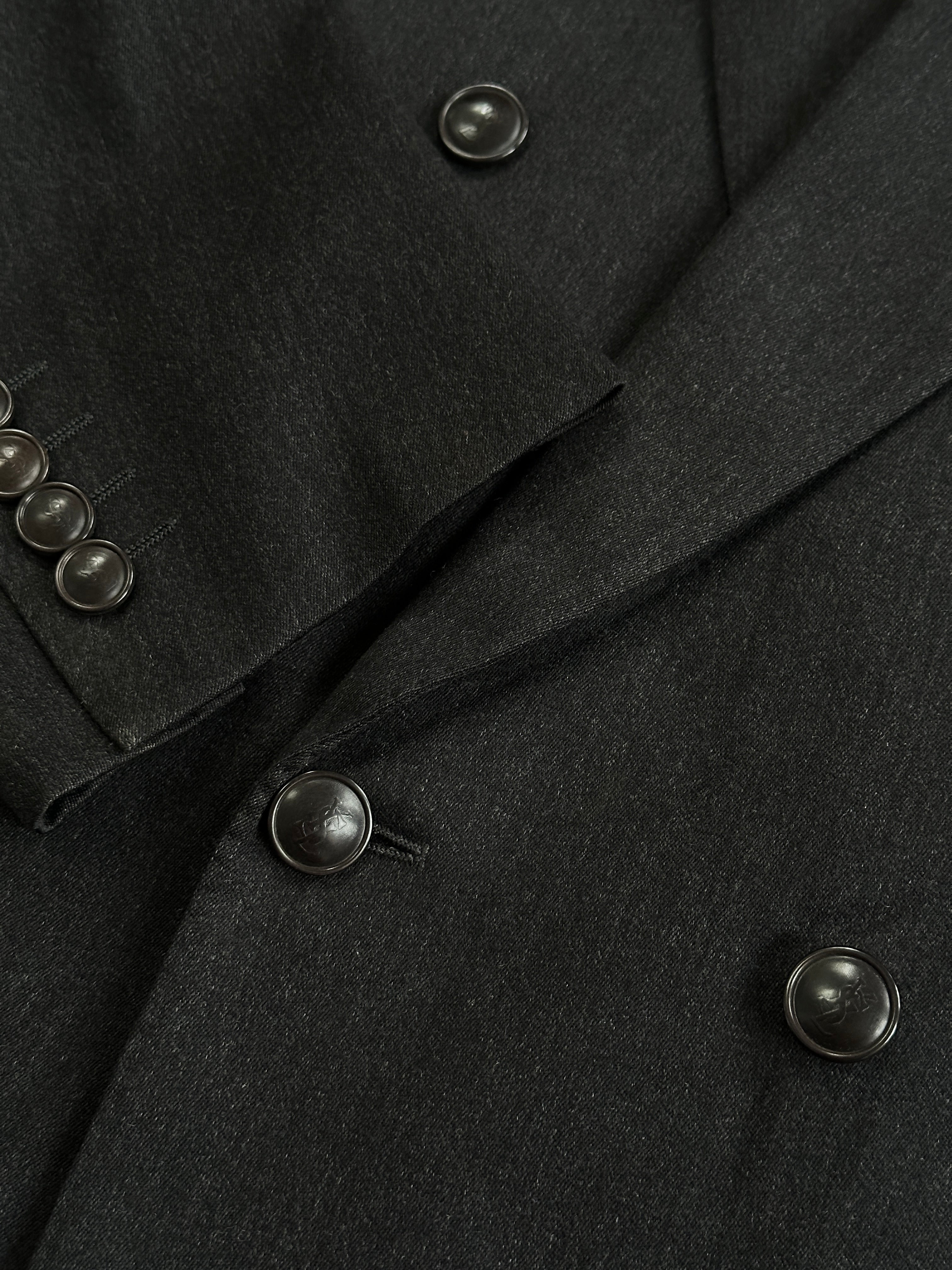 Yves Saint Laurent 80s pure wool bespoke button blazer in size 46R/XL, tailored fit with classic lapels and structured design.