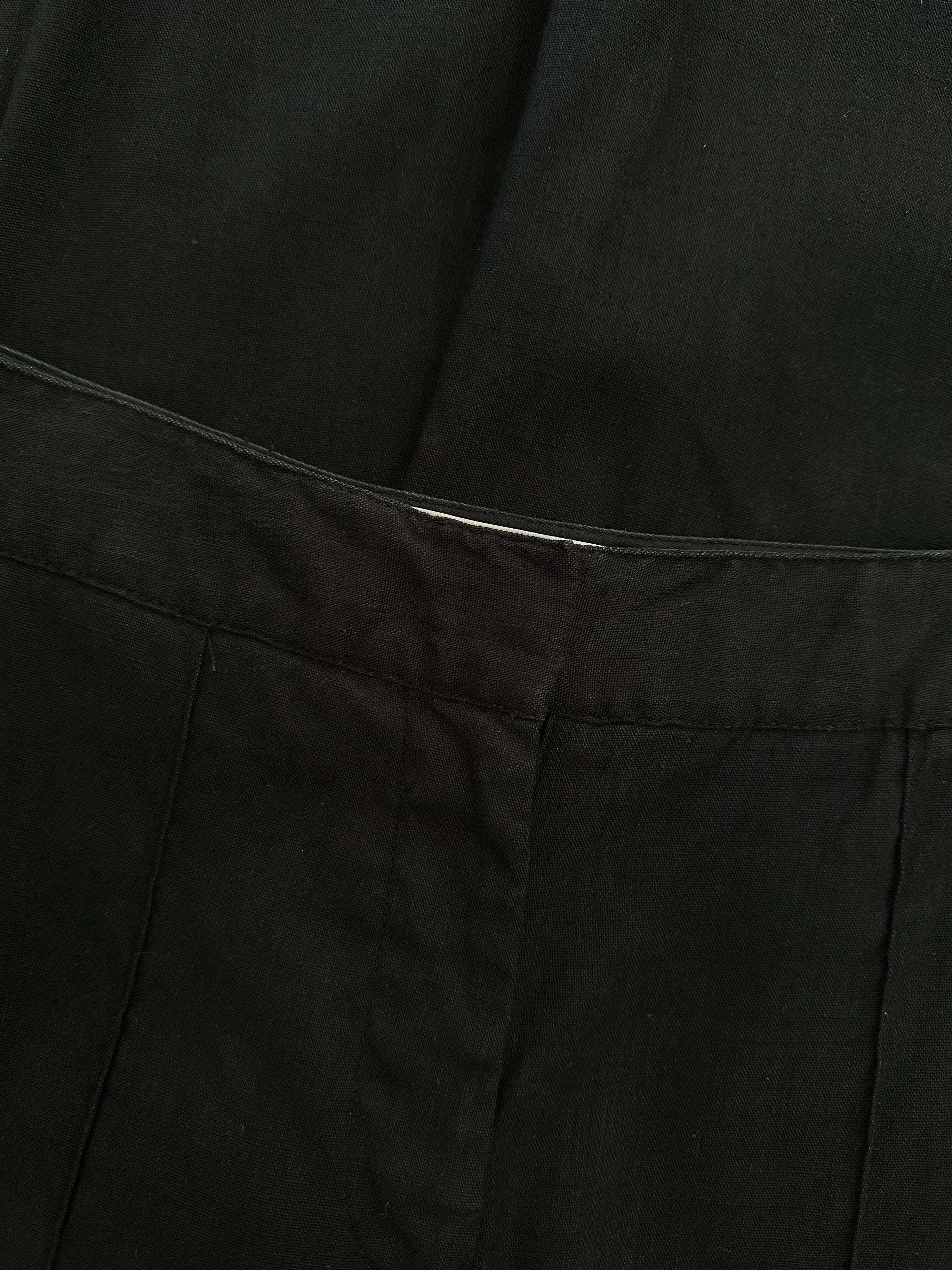 Diane Von Furstenberg 2000s linen wide-leg trousers in size W24, beige color, high-waisted with a relaxed fit.