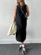 Laura Ashley Silk Linen Midi Shift Dress - M - SYLK