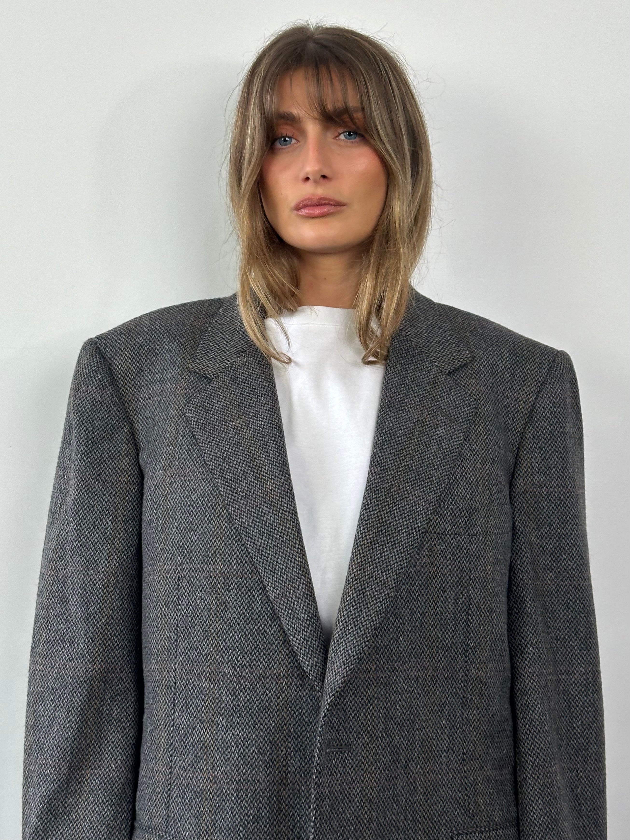 Burberry Brushed Wool Cashmere Check Single Breasted Blazer - XL/XXL - SYLK