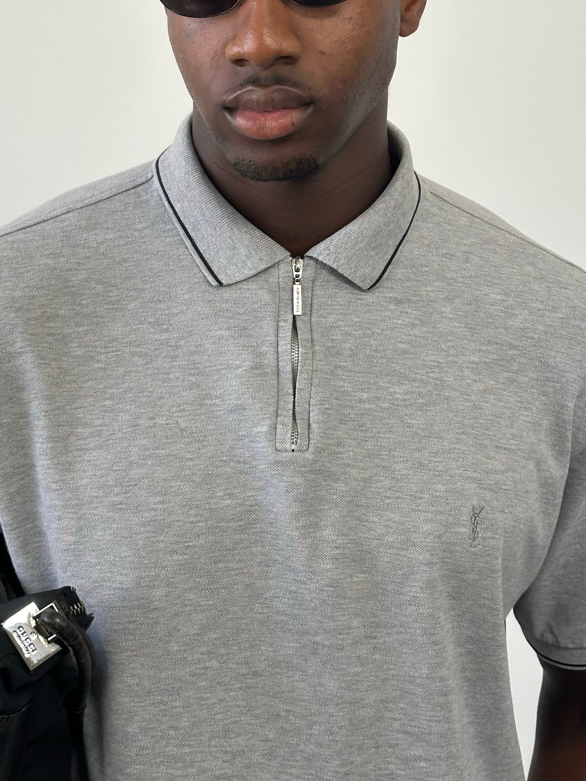 Yves Saint Laurent Pour Homme 2000s Pure Cotton Short Sleeve Polo - L