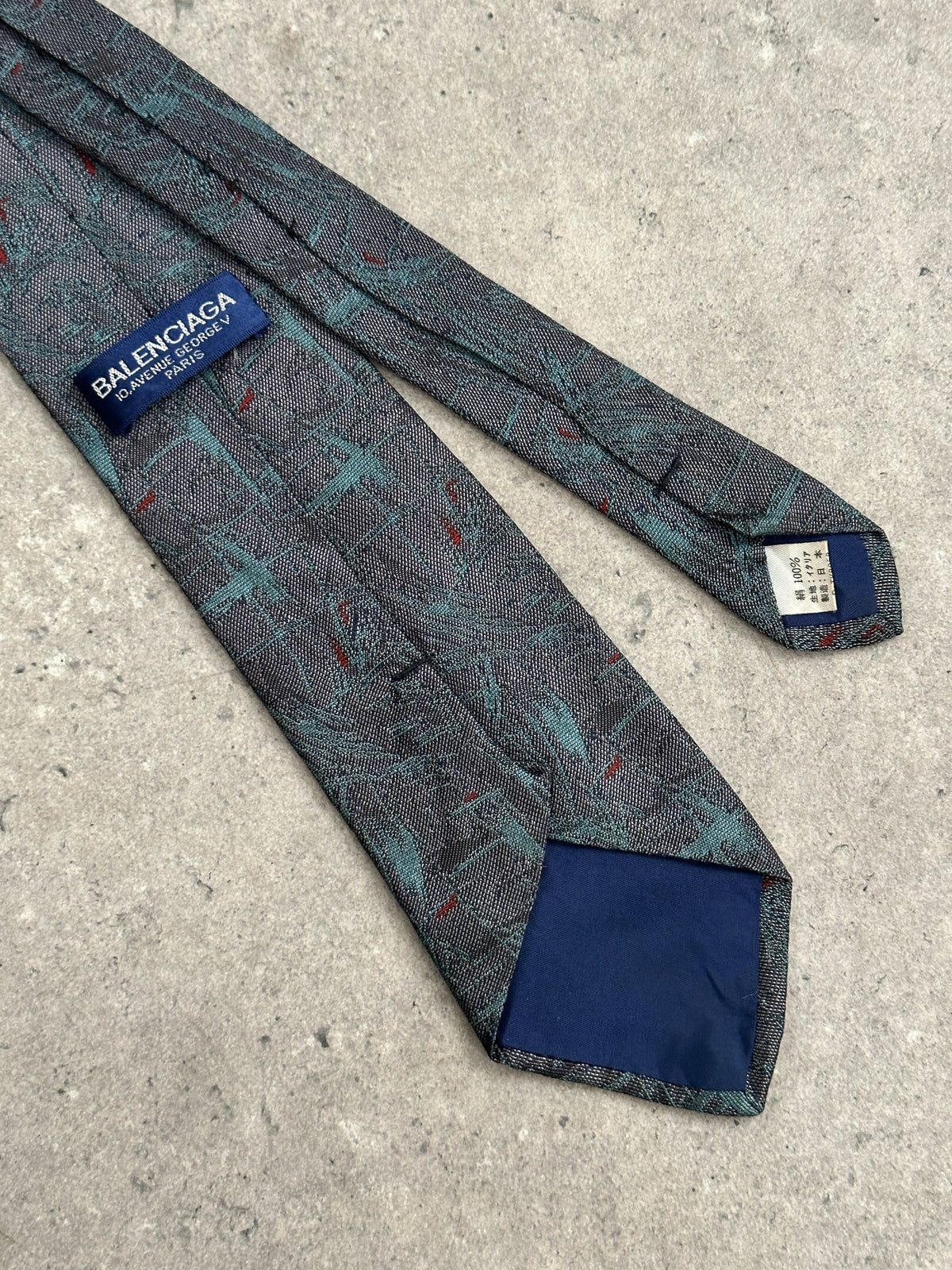 Balenciaga 1990s Italian Pure Silk Jacquard Tie