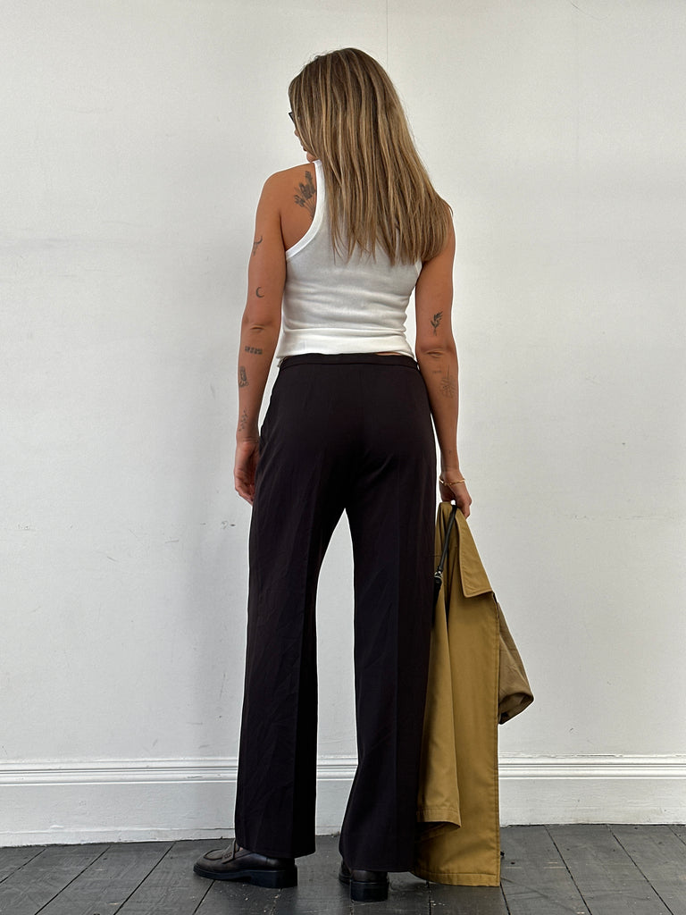 Max Mara Minimal Wool Mid Waist Tailored Trousers - W30 - SYLK