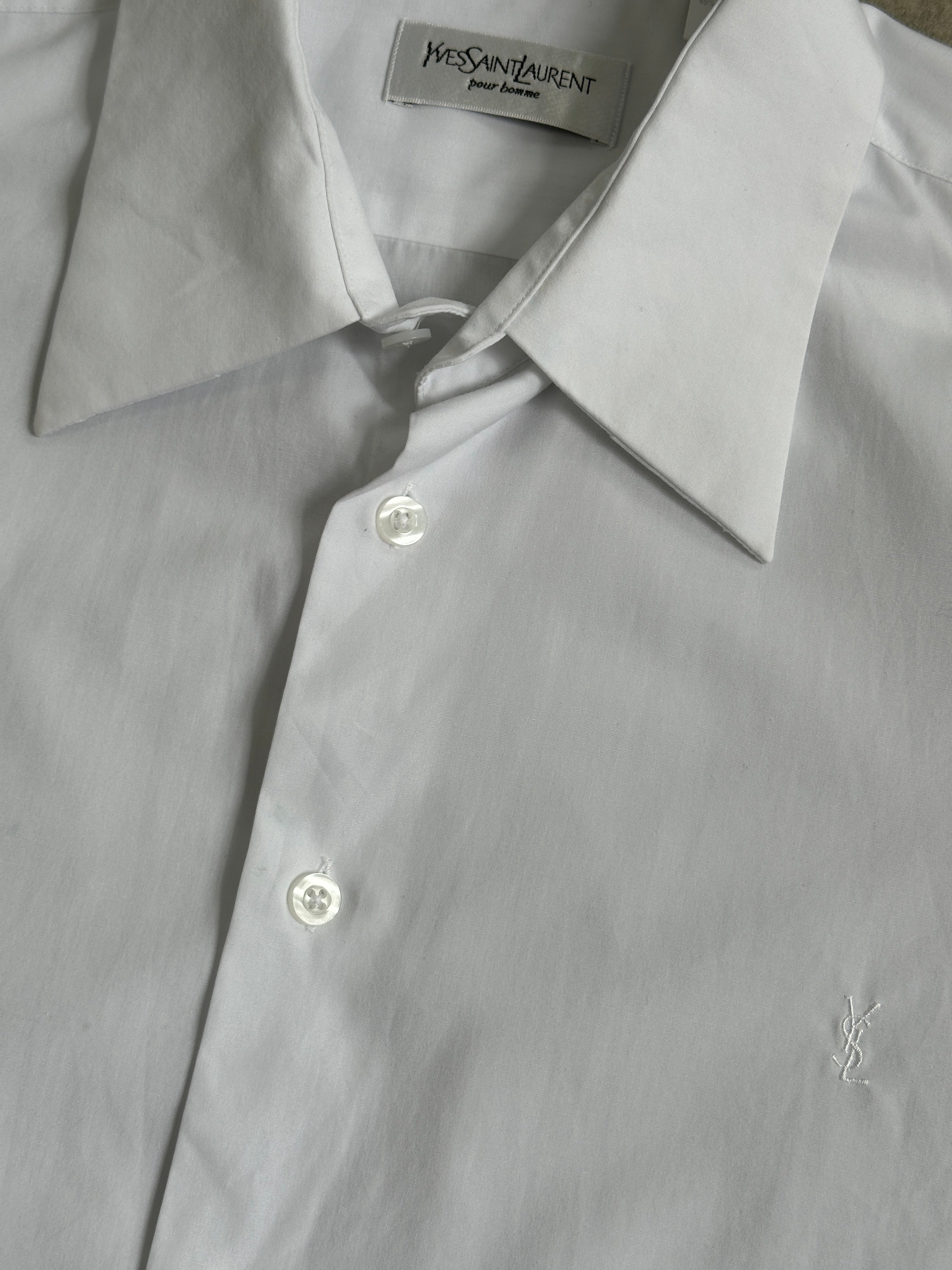 Yves Saint Laurent Pour Homme 2000s Cotton Dress Shirt - L-XL