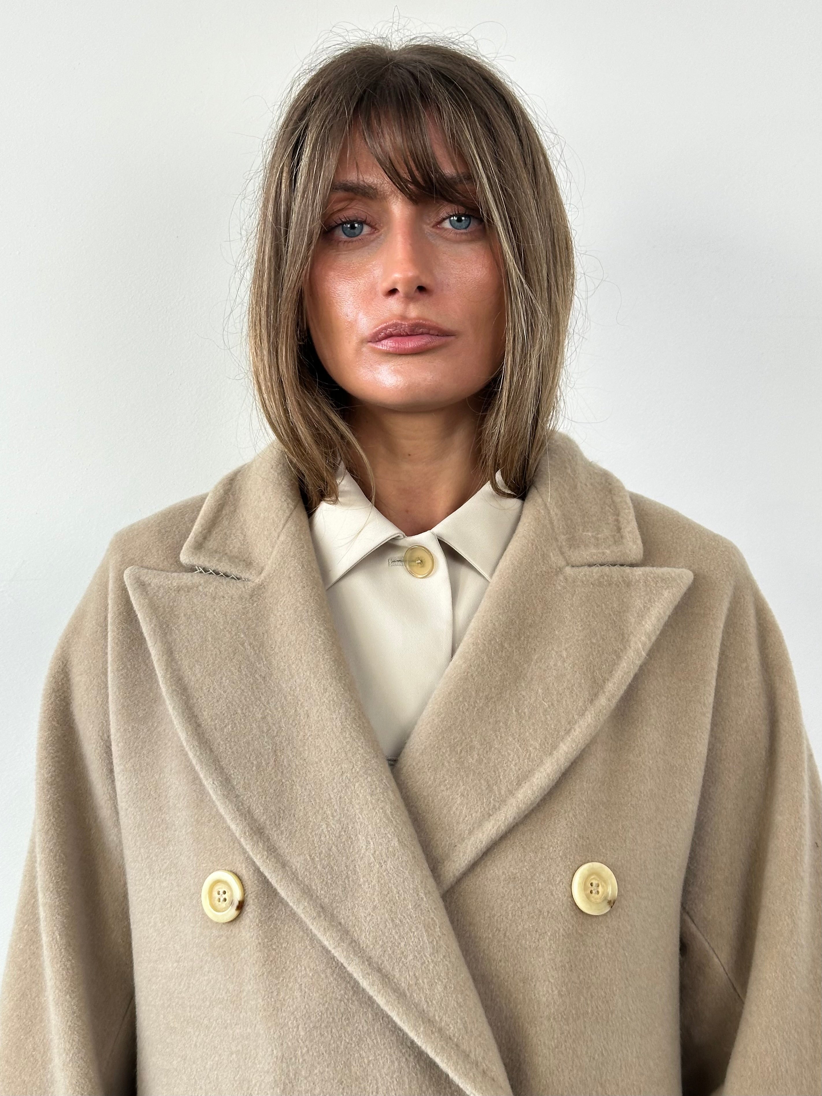Max Mara Wool Cashmere Double Breasted Floor Length Coat - XL - SYLK
