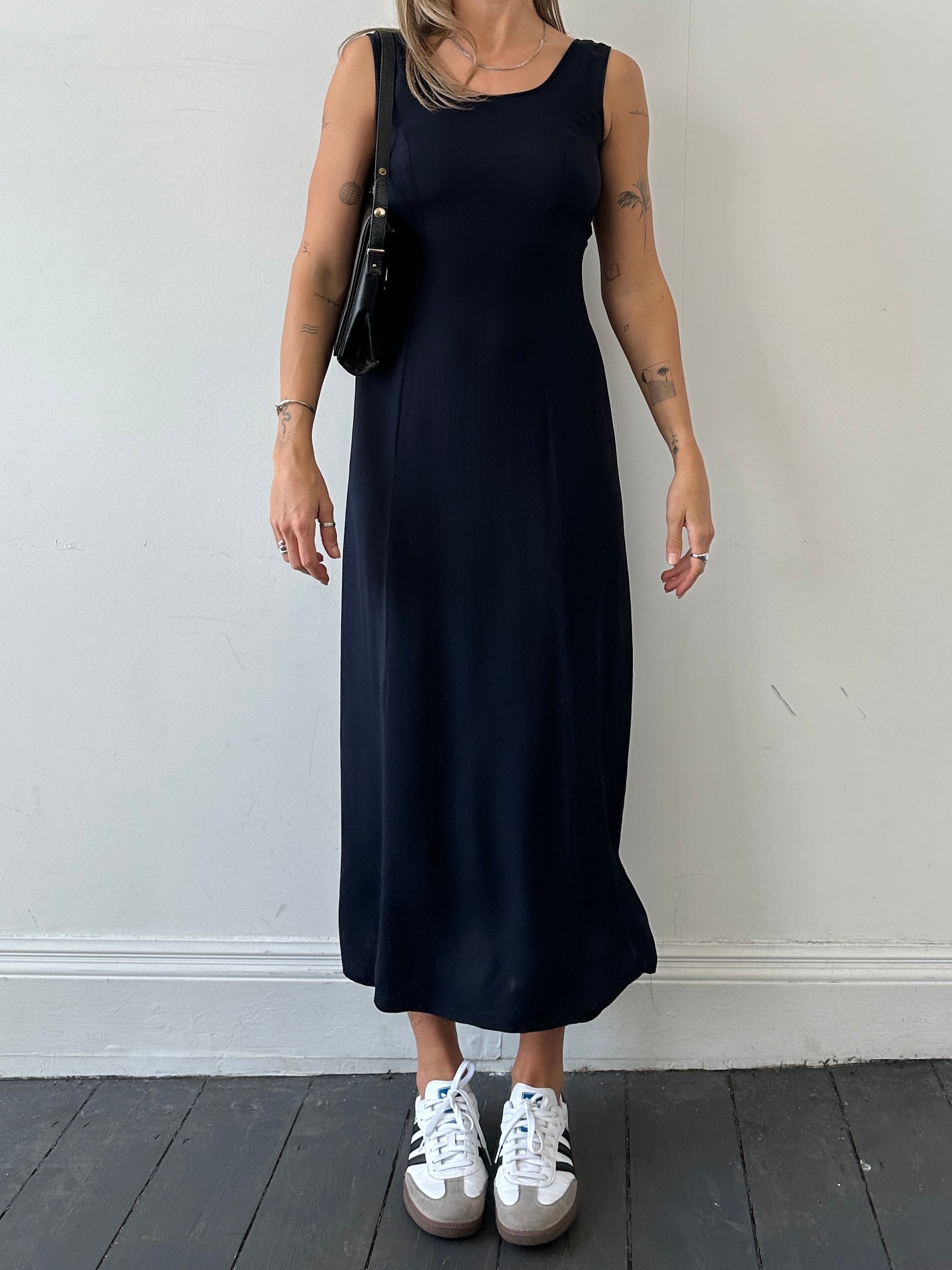 Laura Ashley floor length dress in UK size 10, elegant full-length gown with flowing fabric and classic design.