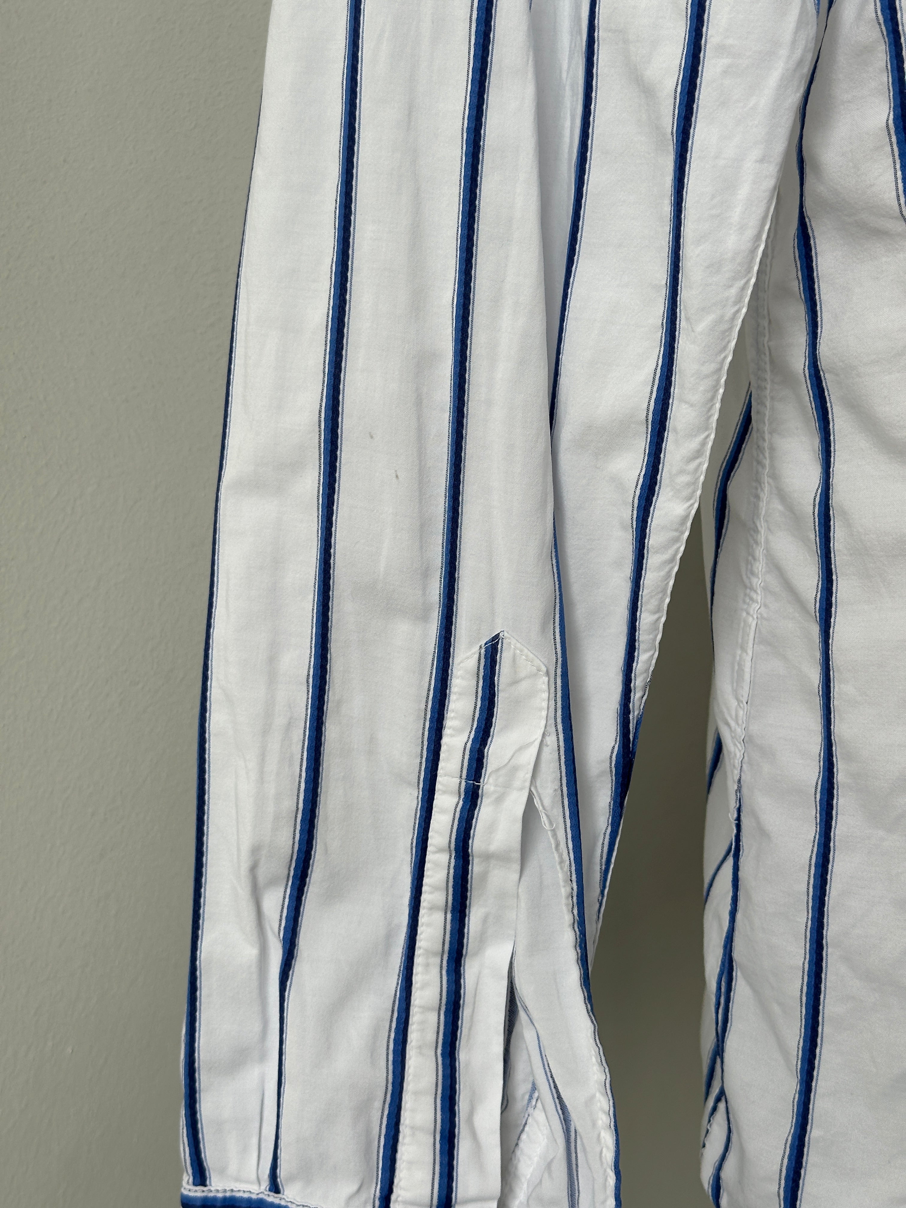 Armani Jeans 1990s Cotton Logo Striped Shirt - L