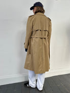 Vintage Cotton Double Breasted Belted Trench Coat - L - SYLK