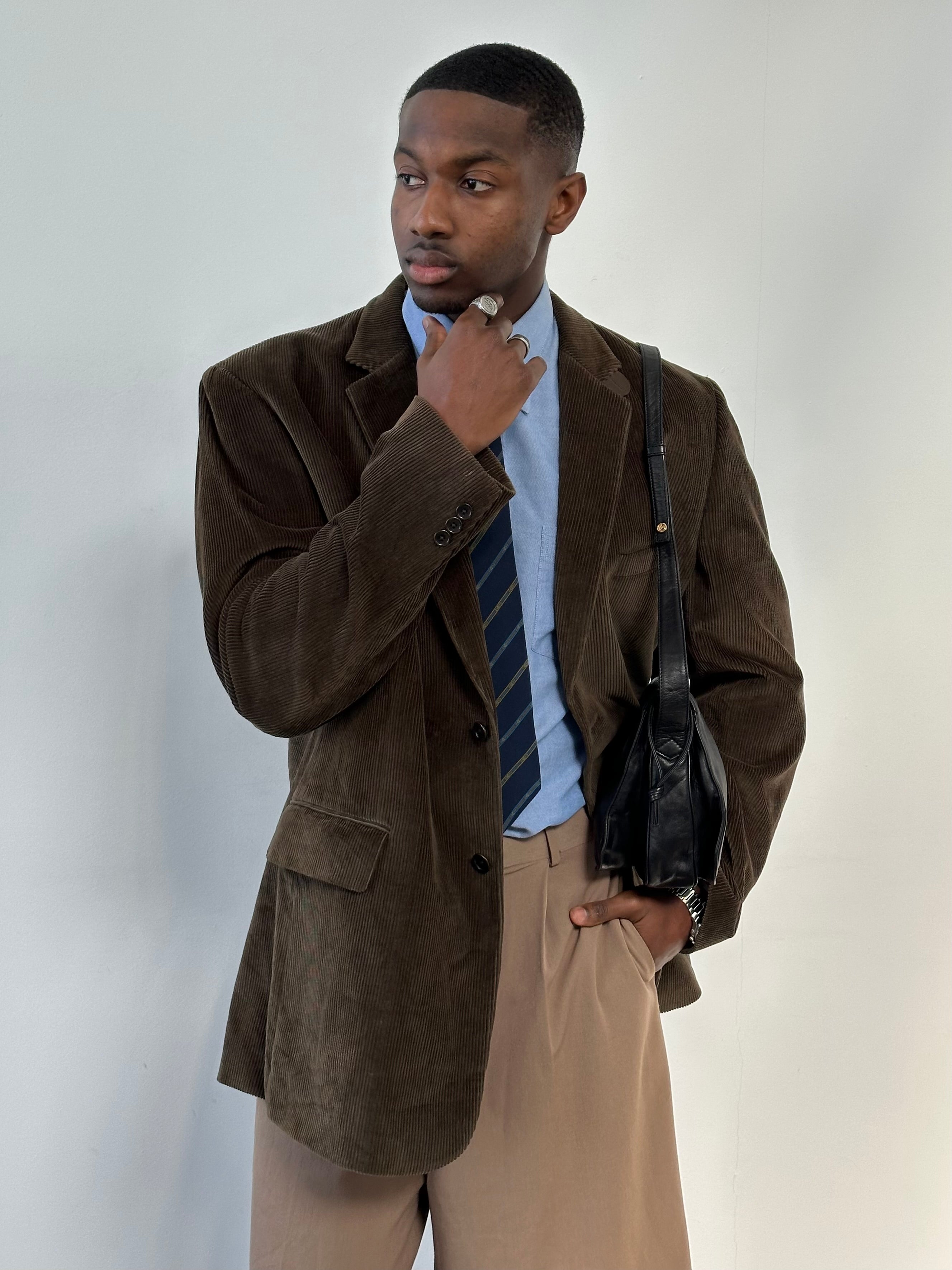 Vintage 2000s Corduroy Single Breasted Blazer - XL