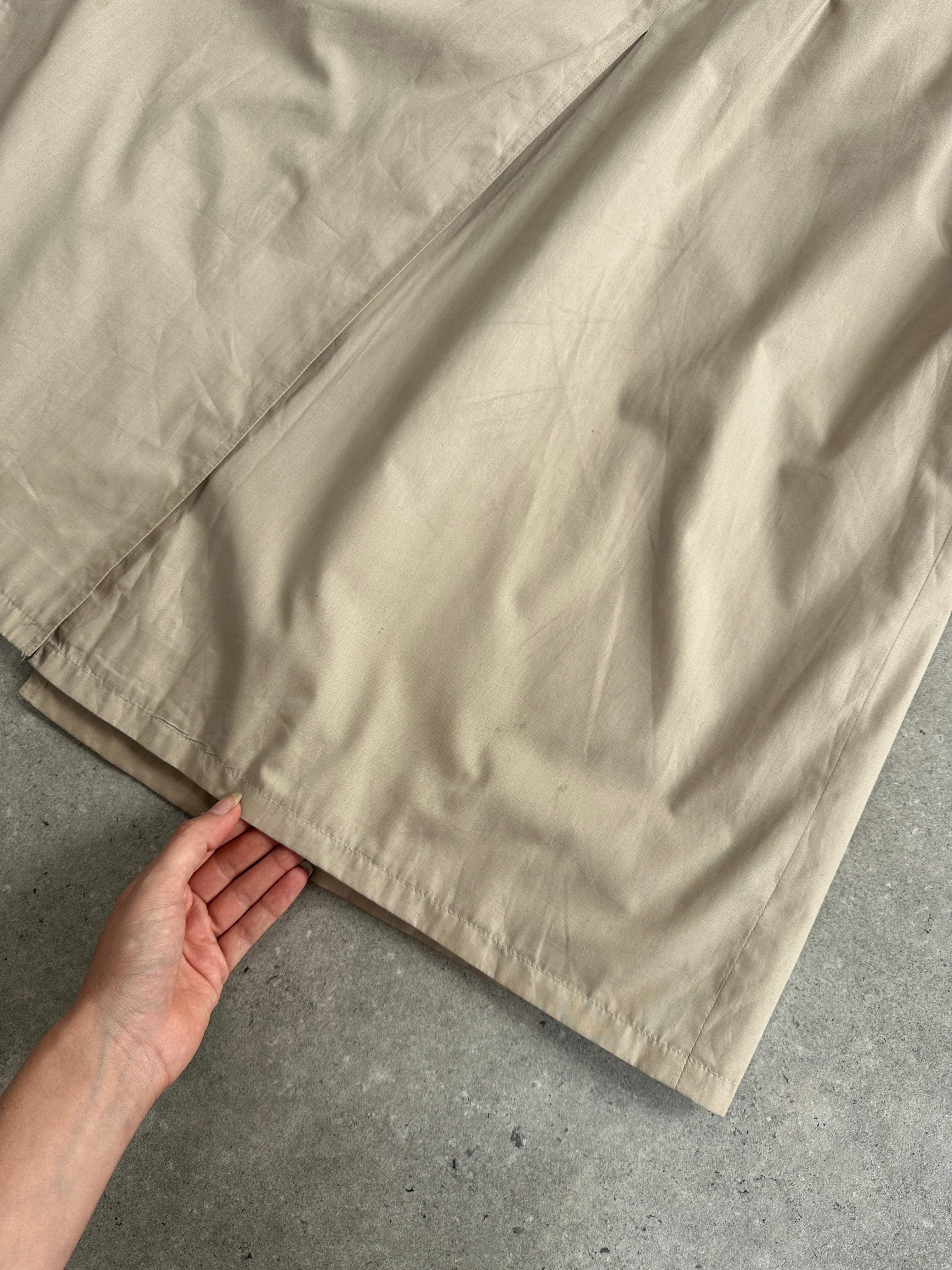 Yves Saint Laurent 1980s Cotton Double Breasted Belted Trench Coat - XL - SYLK