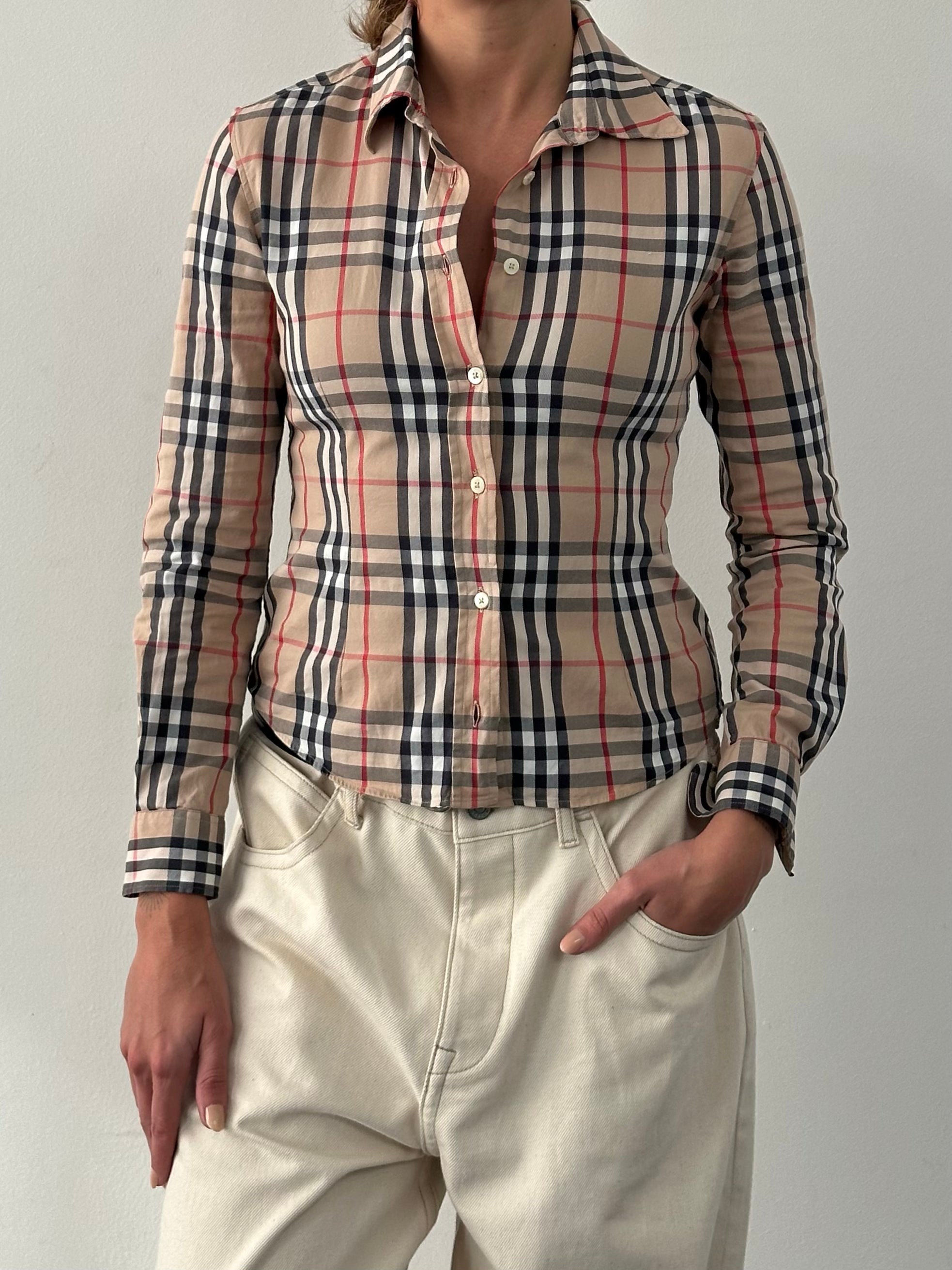 Burberry London 2000s Cotton House Check Shirt - XS/S