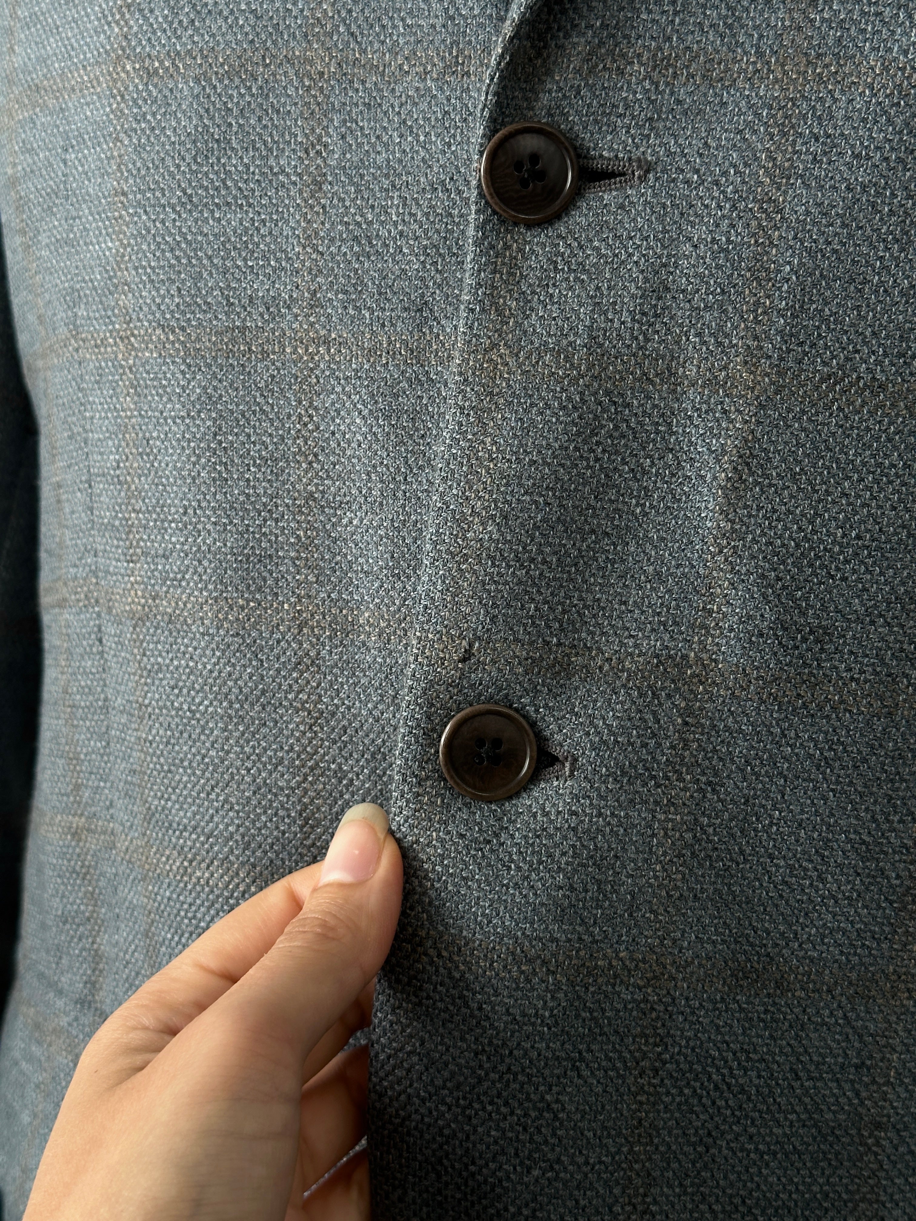 Loro Piana 1990s Check Wool Cashmere Blazer - 36R