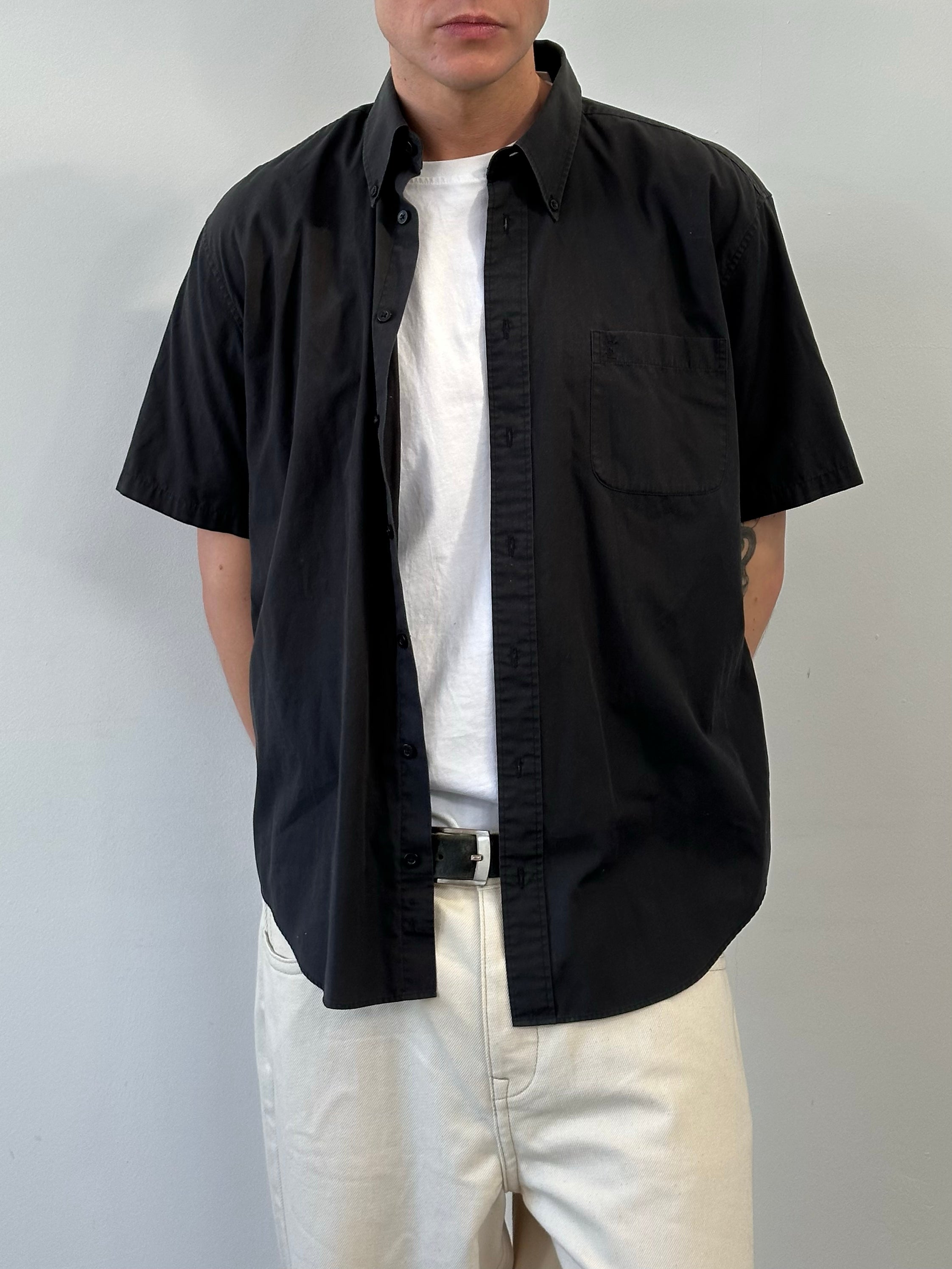 Yves Saint Laurent Pour Homme 1990s Cotton Short Sleeve Shirt - M/L