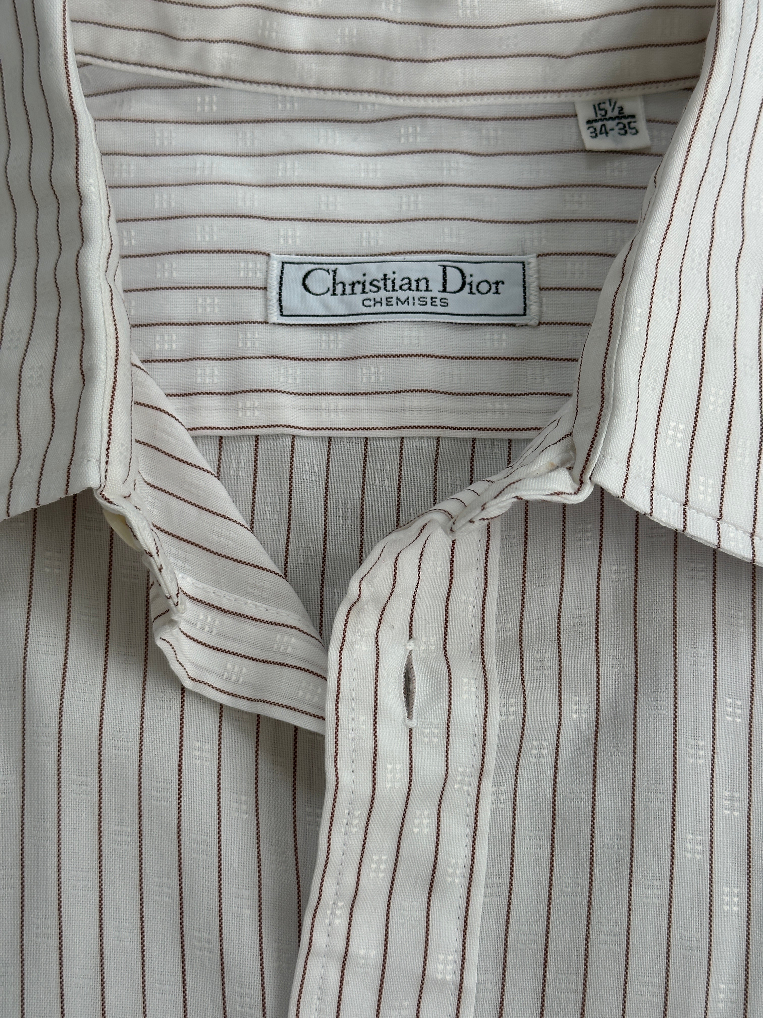 Christian Dior Chemises 1990s Jacquard Striped Shirt - M