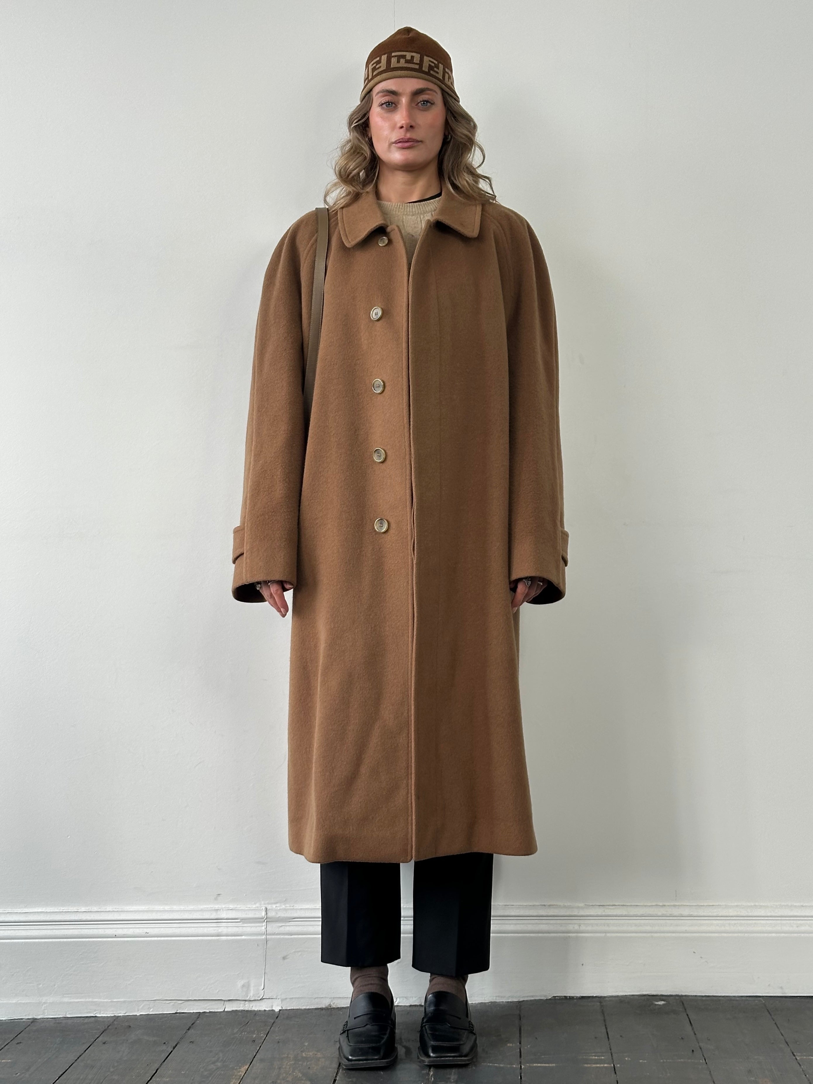 Burberry Wool Camel Hair Concealed Placket Coat - XXL - SYLK