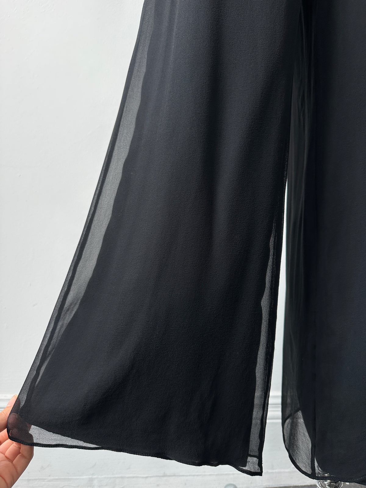 Vintage 1990s Pure Silk Wide Leg Trousers - W30-32