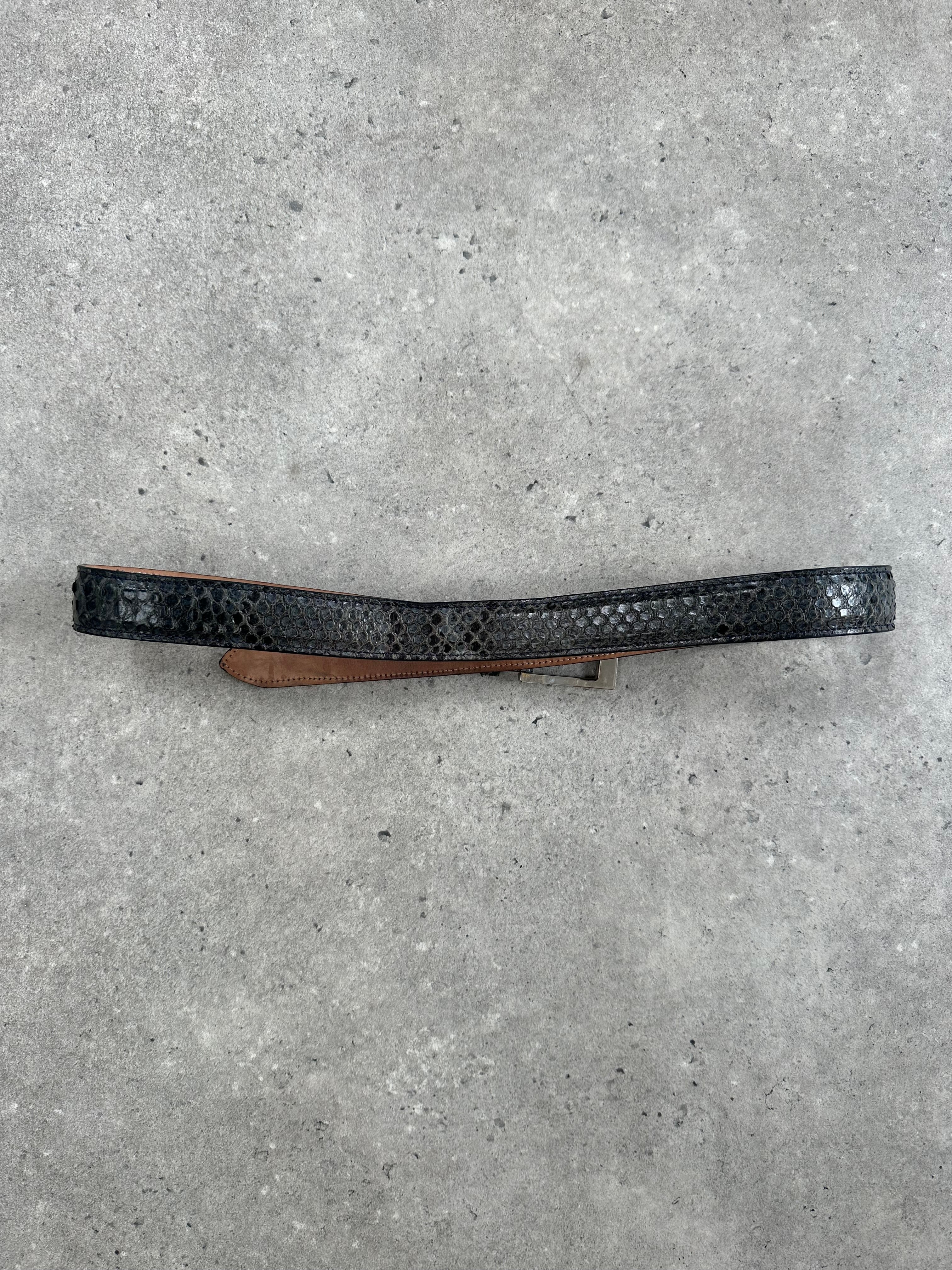 Vintage 1990s Python Leather Belt - W31-34 - SYLK