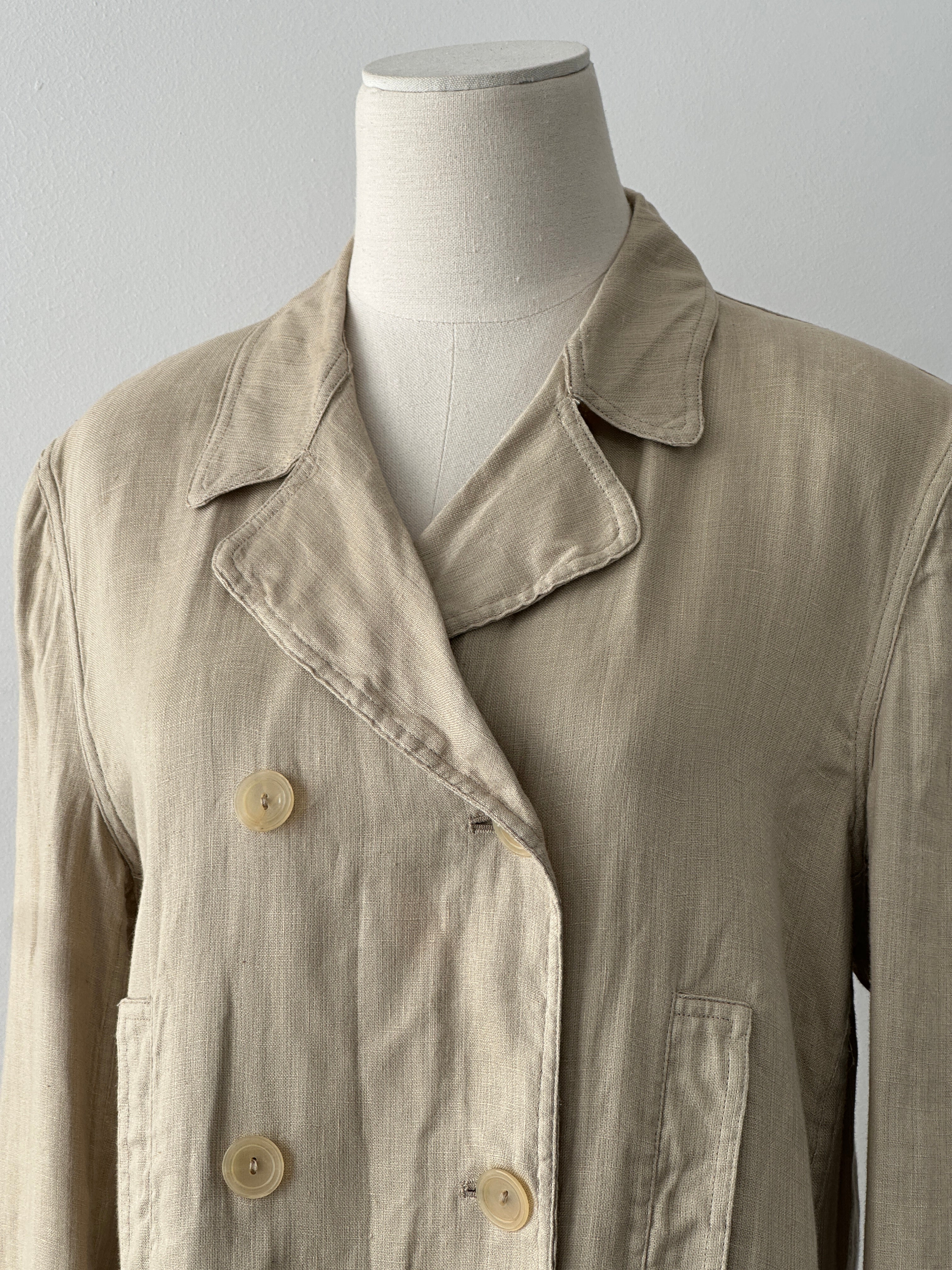 Giorgio Armani 1990s Linen Double Breasted Jacket - M