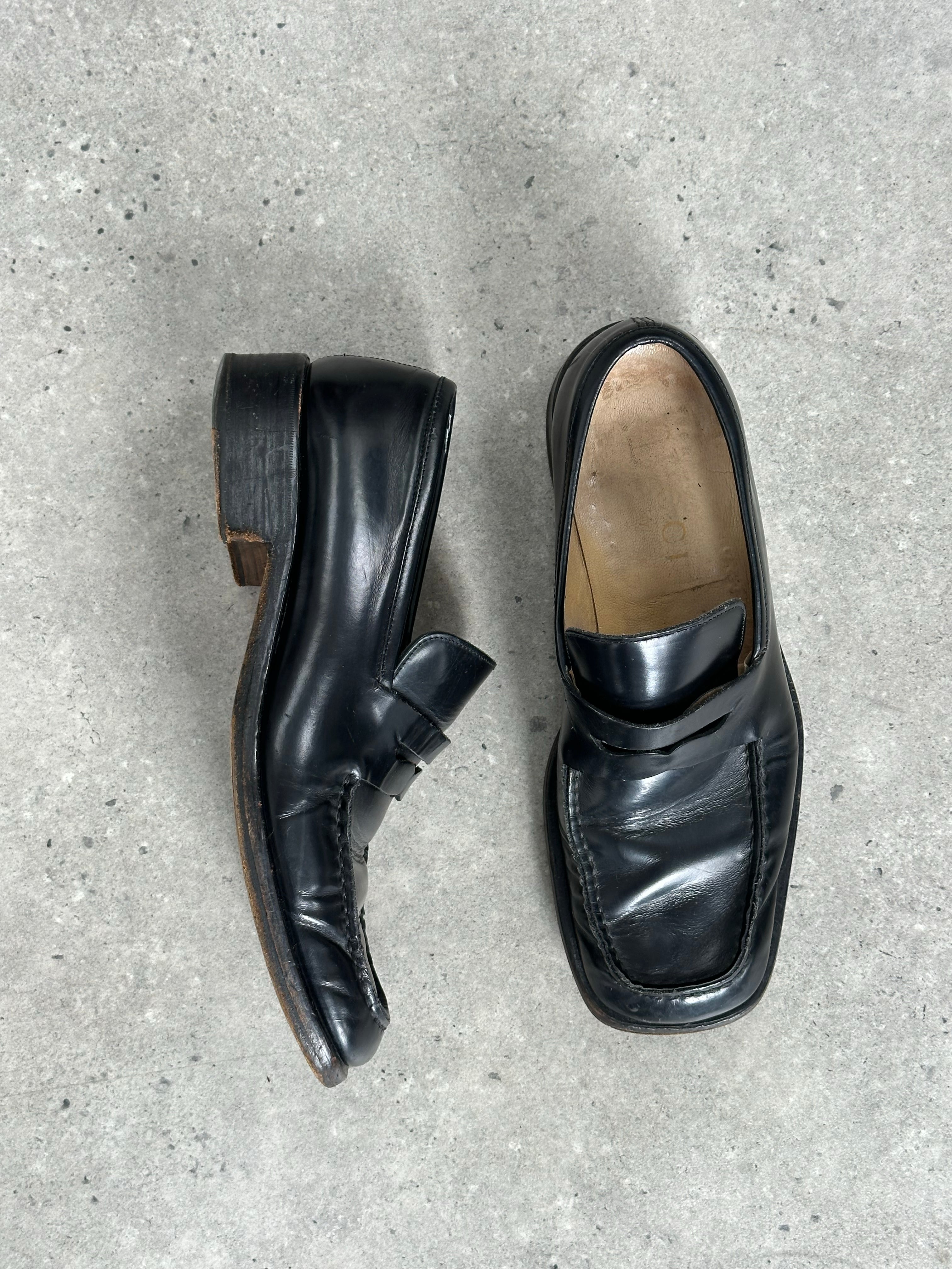 Gucci 2000s Leather Square Toe Loafers -
