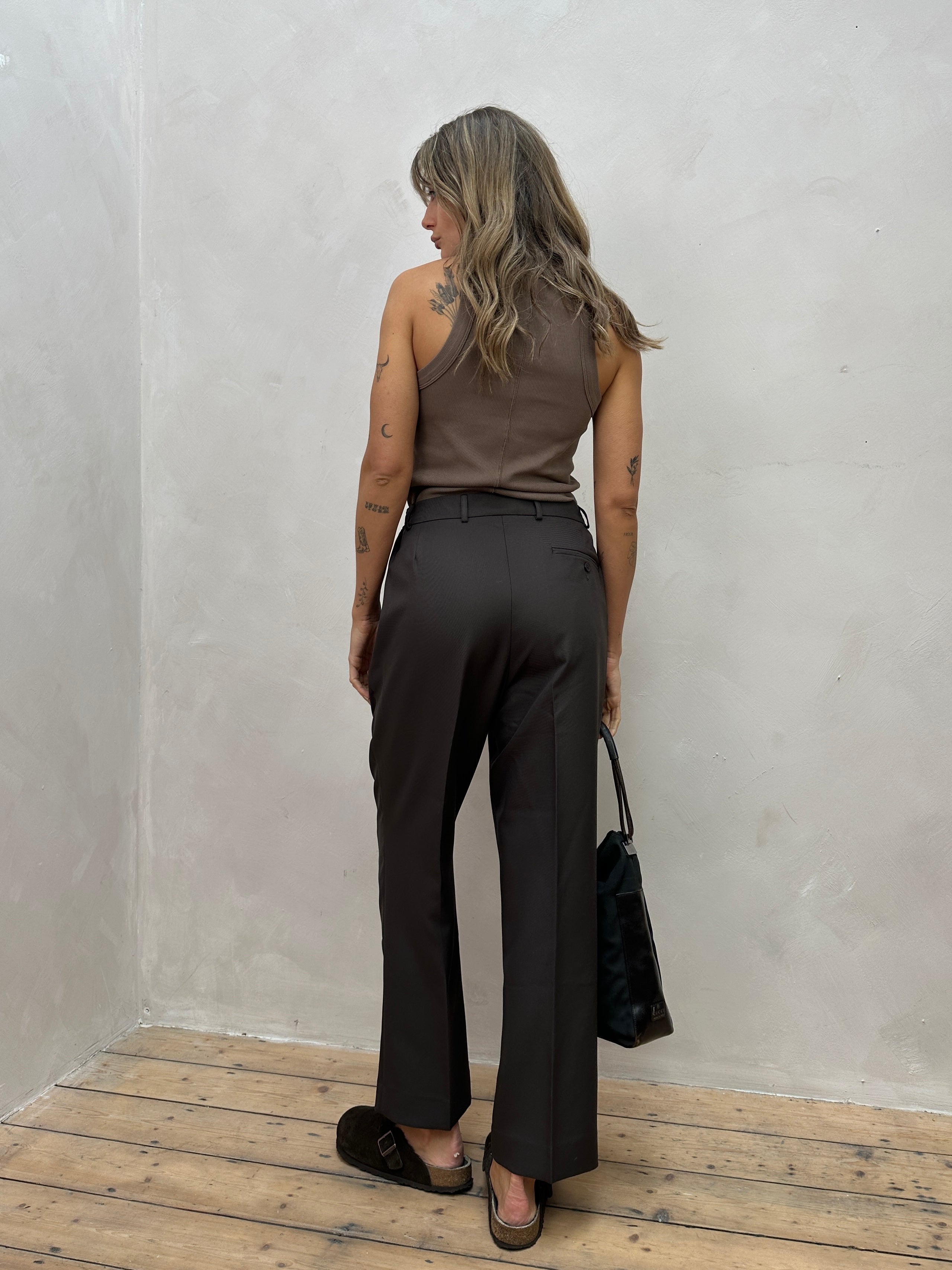 Vintage Elasticated Straight Leg Trousers - W32/36 - SYLK