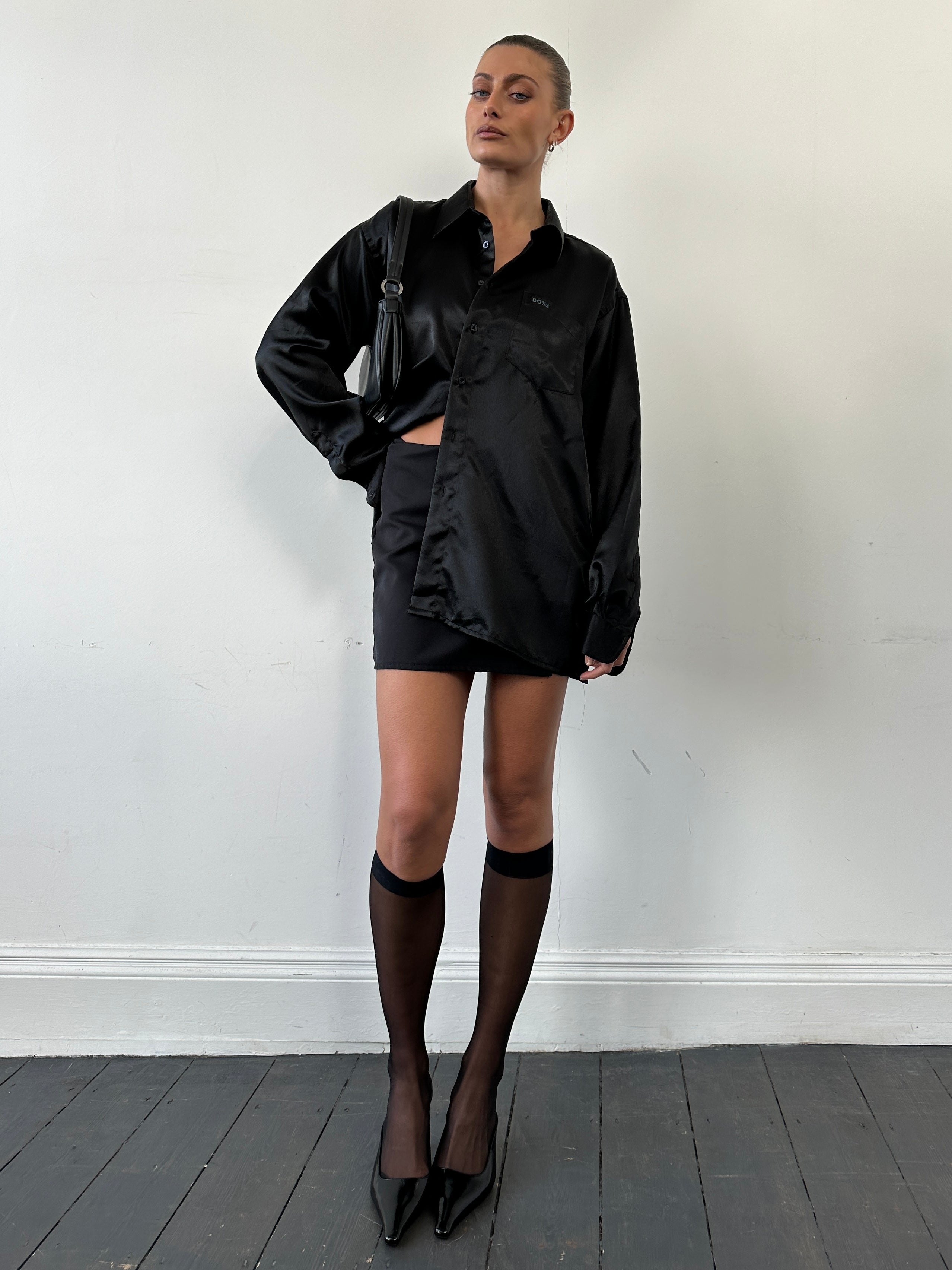 Hugo Boss Satin Logo Shirt - XL - SYLK