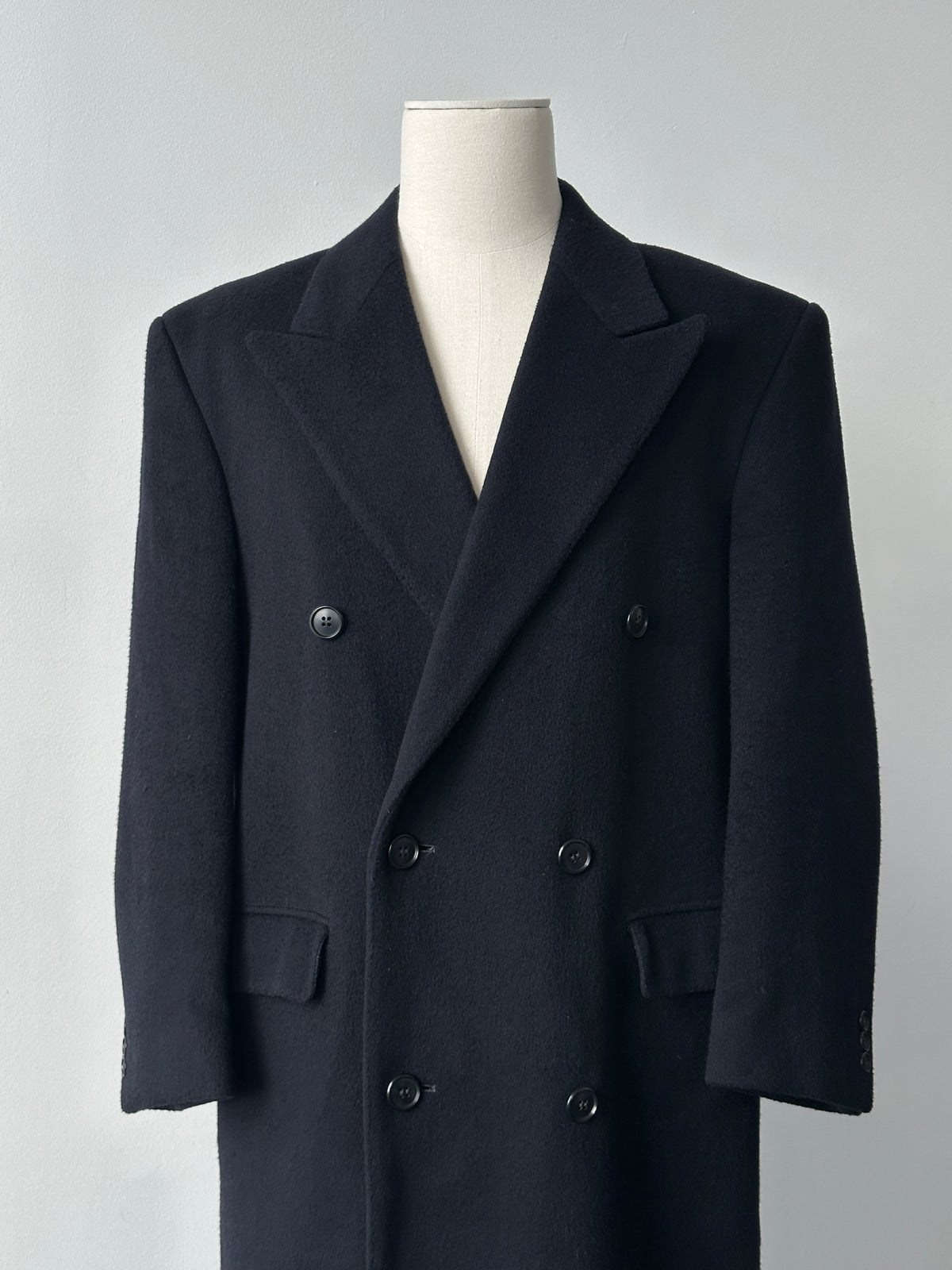 Vintage 1990s Wool Cashmere Double Breasted Coat - L