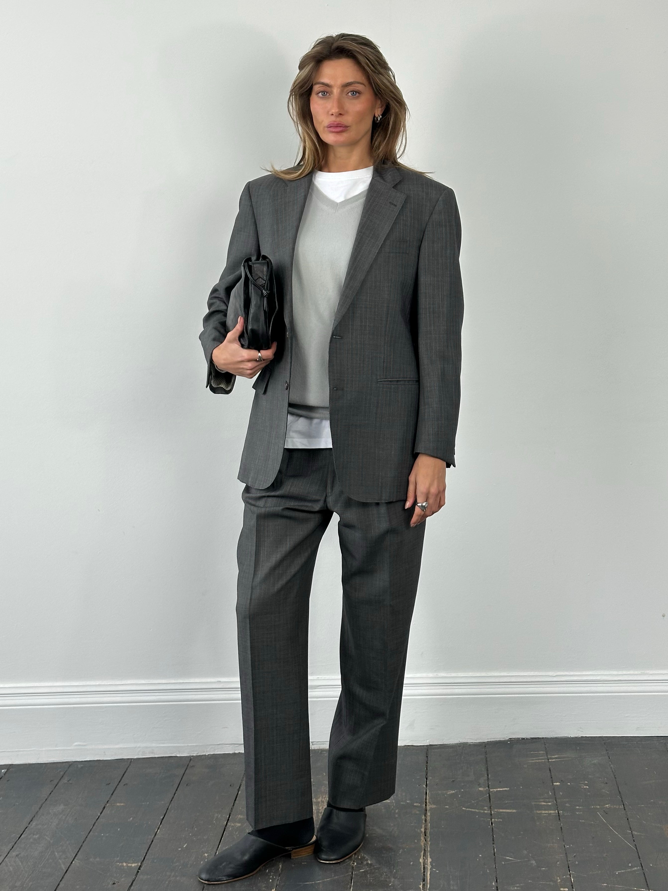 Burberry London 1990s Pure Wool Single Breasted Suit - 36S/M