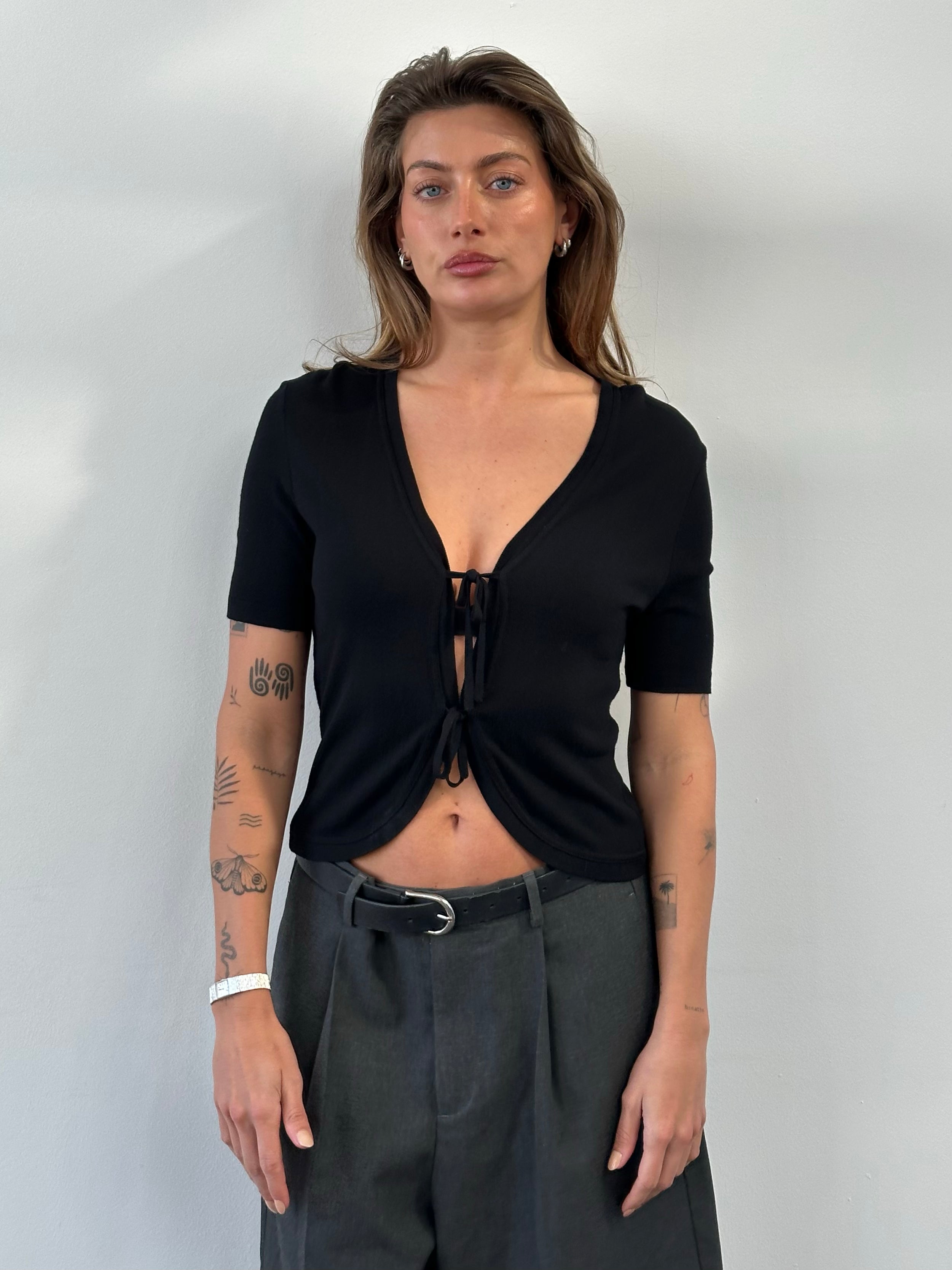 Mani 1990s Tie Front Top - S/M